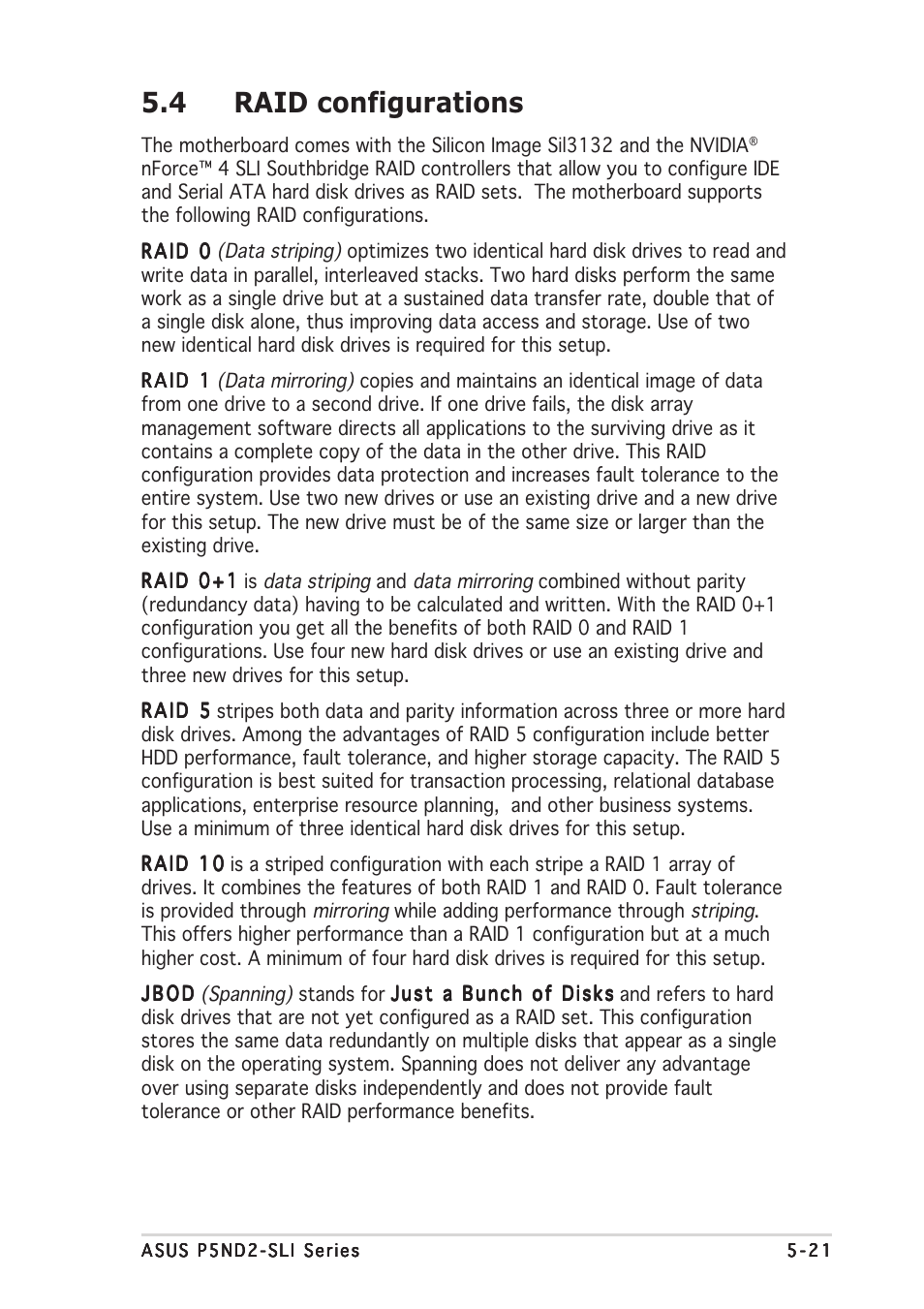 4 raid configurations | Asus P5ND2-SLI User Manual | Page 149 / 184