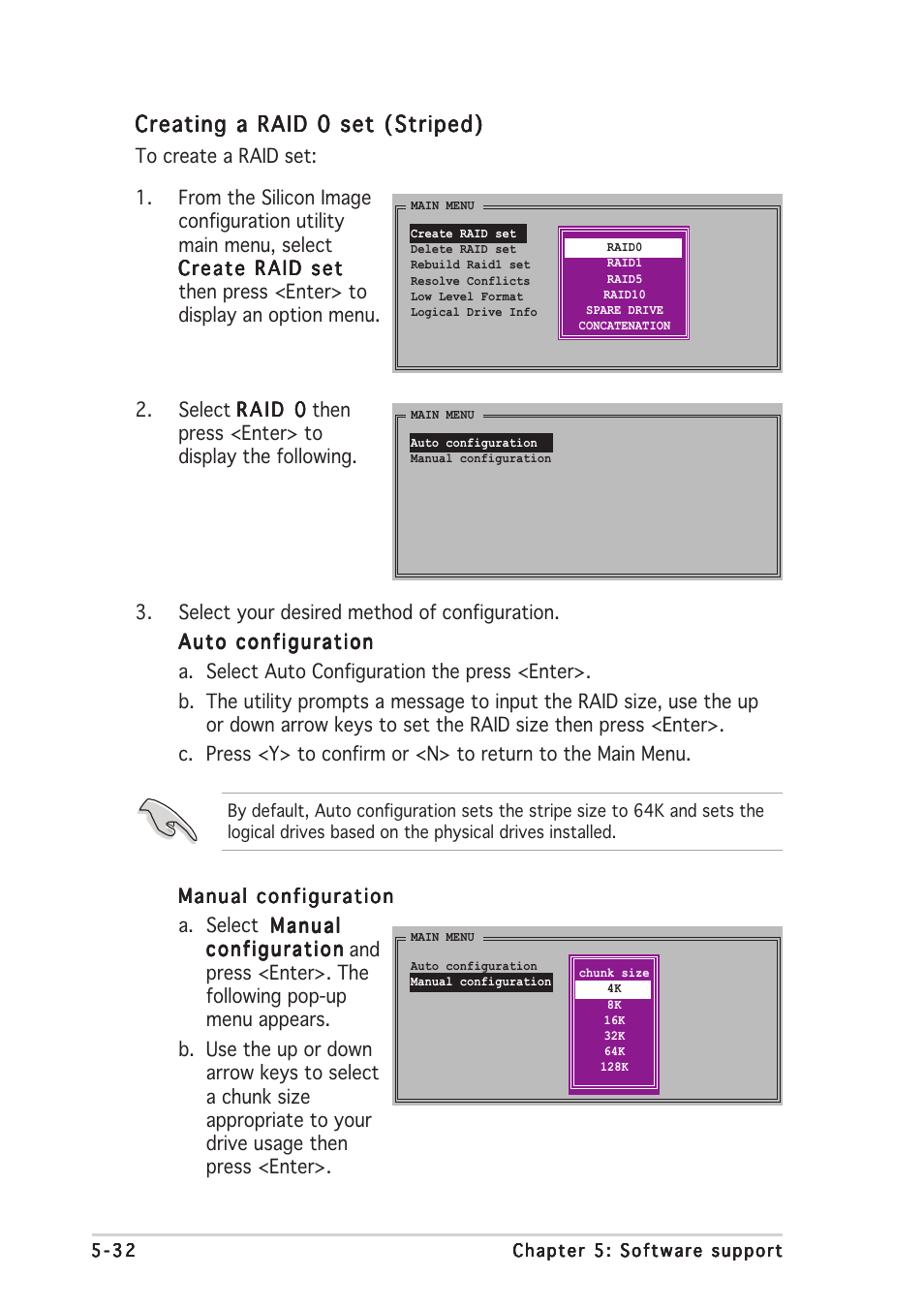 Creating a raid 0 set (striped) | Asus P5ND2-SLI User Manual | Page 160 / 184