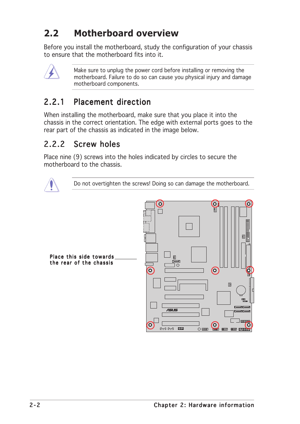 2 motherboard overview | Asus P5ND2-SLI User Manual | Page 28 / 184