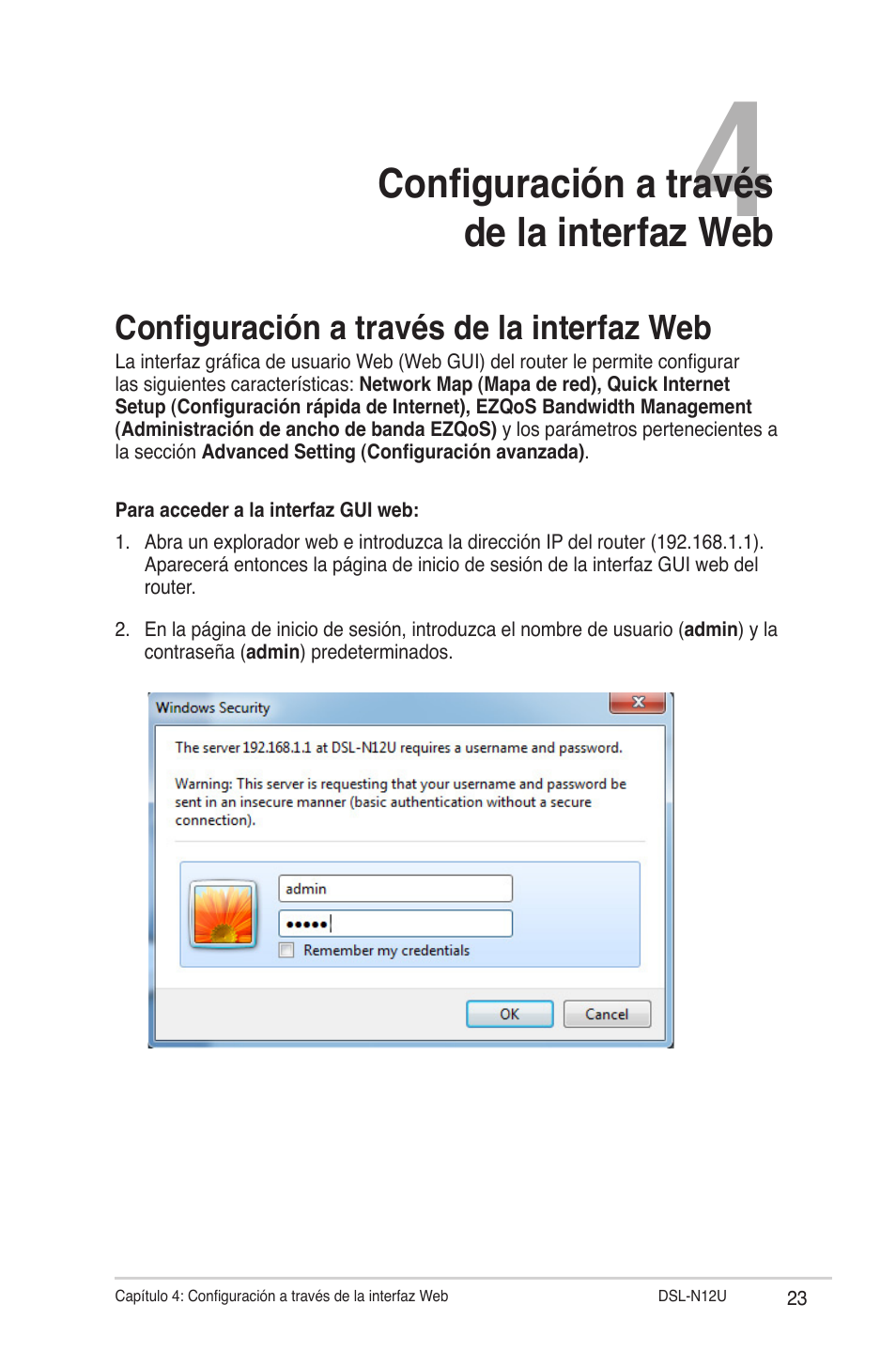 Configuración a través de la interfaz web | Asus DSL-N12U User Manual | Page 23 / 61