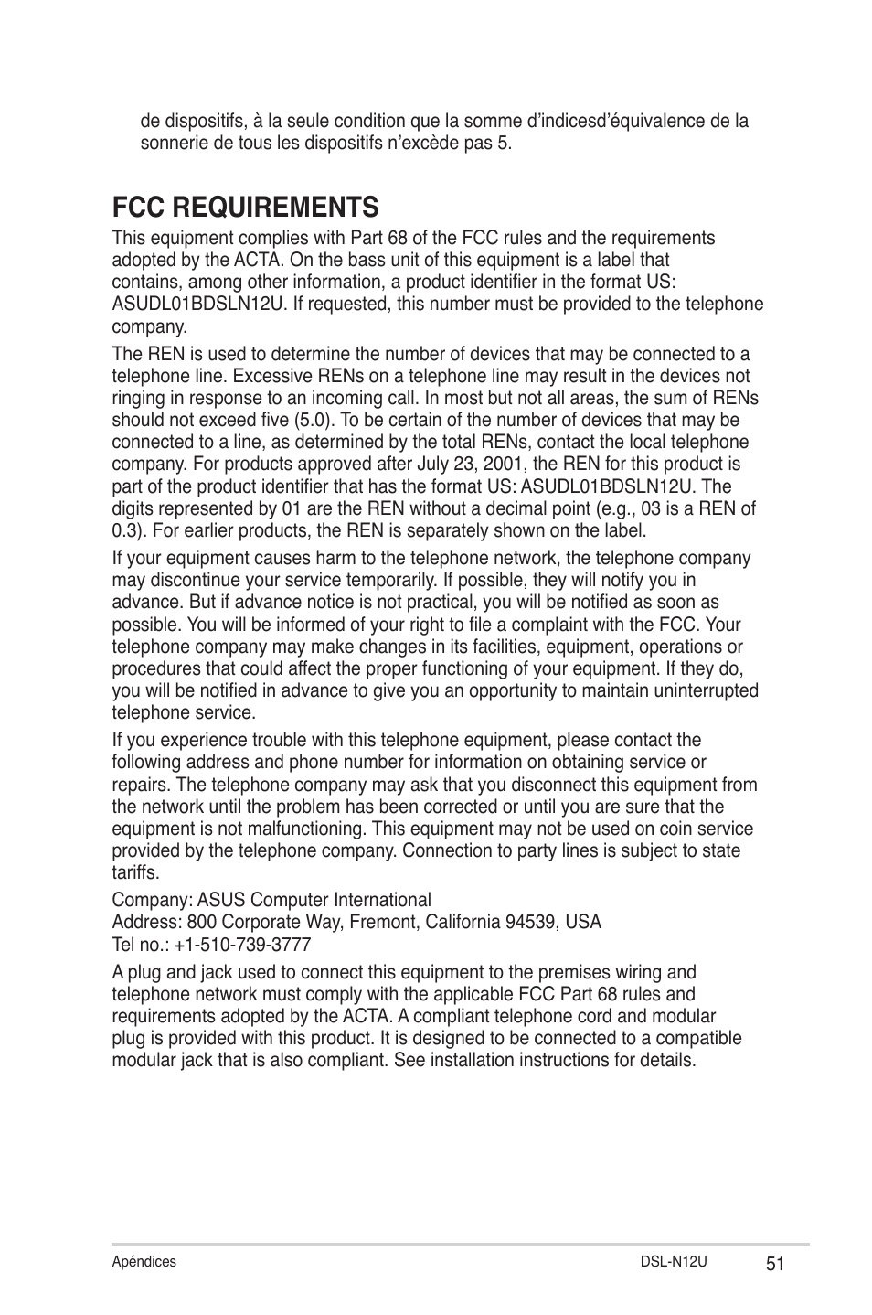 Fcc requirements | Asus DSL-N12U User Manual | Page 51 / 61