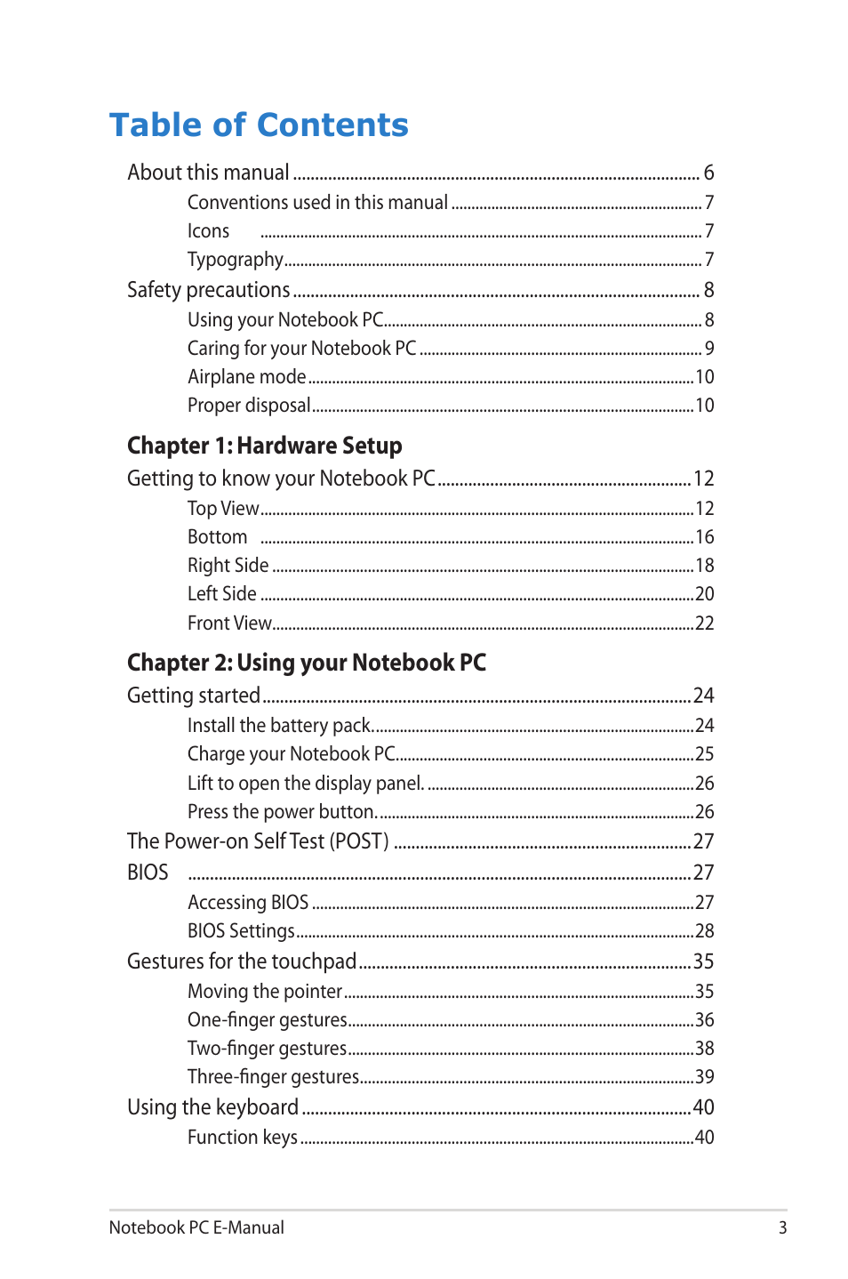 Asus R506A User Manual | Page 3 / 106