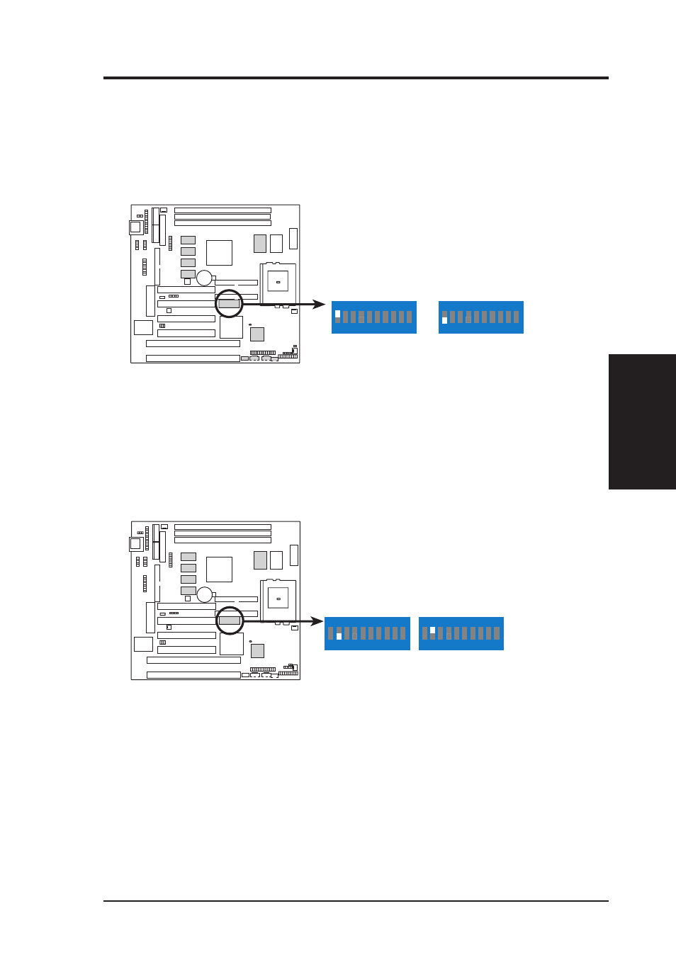 Iii. hardware setup, P5-99b vga frame buffer setting dip 1, P5-99b onboard vga setting dip 1 | Asus P5-99B User Manual | Page 17 / 104