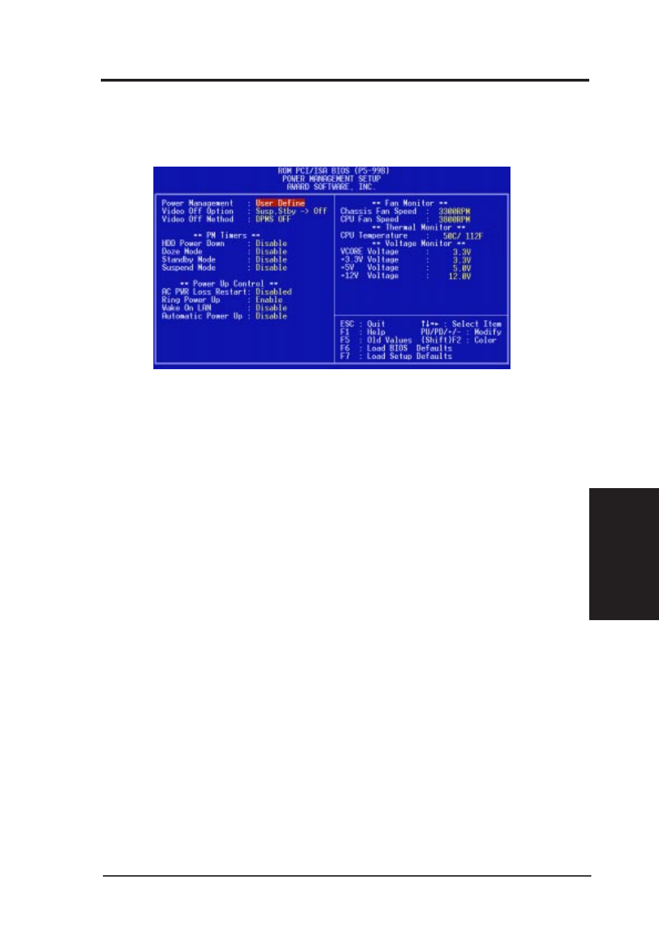 Iv. bios setup, Power management setup | Asus P5-99B User Manual | Page 57 / 104