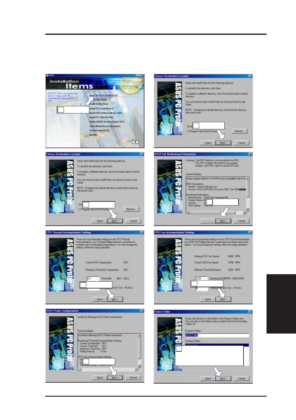 V. software setup, Install asus pc probe vx.xx | Asus P5-99B User Manual | Page 71 / 104