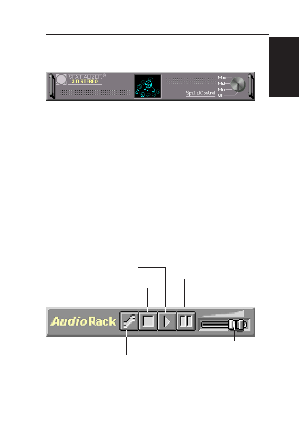 Vi. software reference, The miniature mode, The 3-d/tone controller | The3-d/tone controller controls | Asus P5-99B User Manual | Page 93 / 104