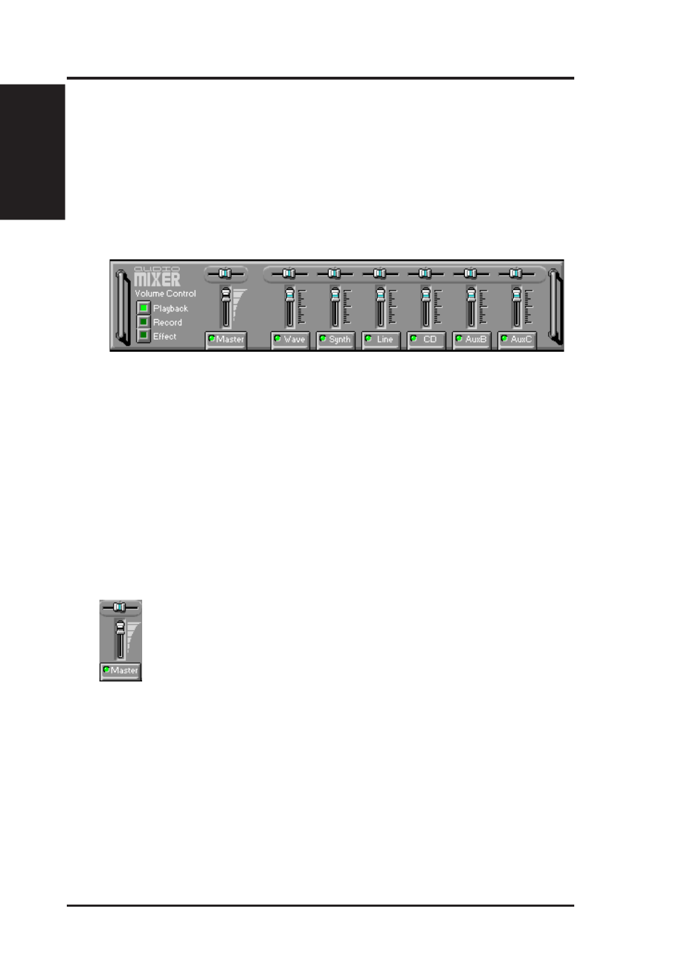 Vi. software reference, The audio mixer | Asus P5-99B User Manual | Page 94 / 104