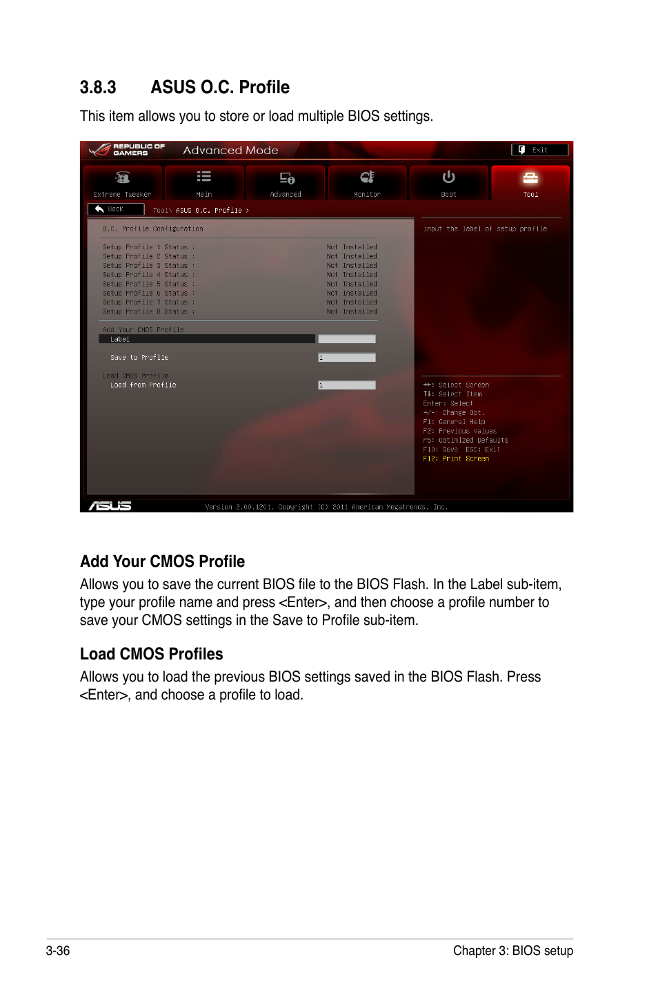 3 asus o.c. profile | Asus Crosshair V Formula/ThunderBolt User Manual | Page 120 / 193