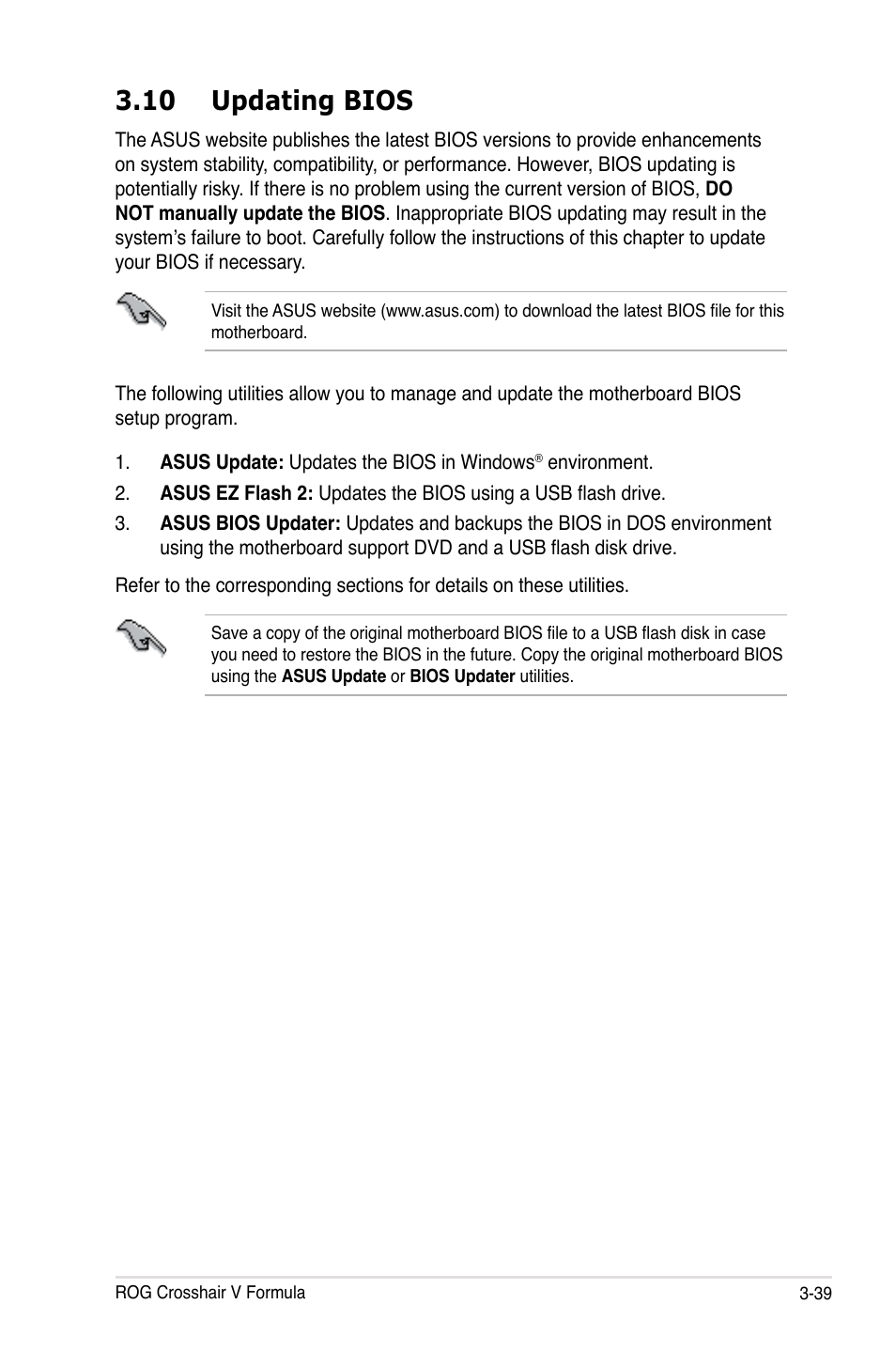 10 updating bios | Asus Crosshair V Formula/ThunderBolt User Manual | Page 123 / 193