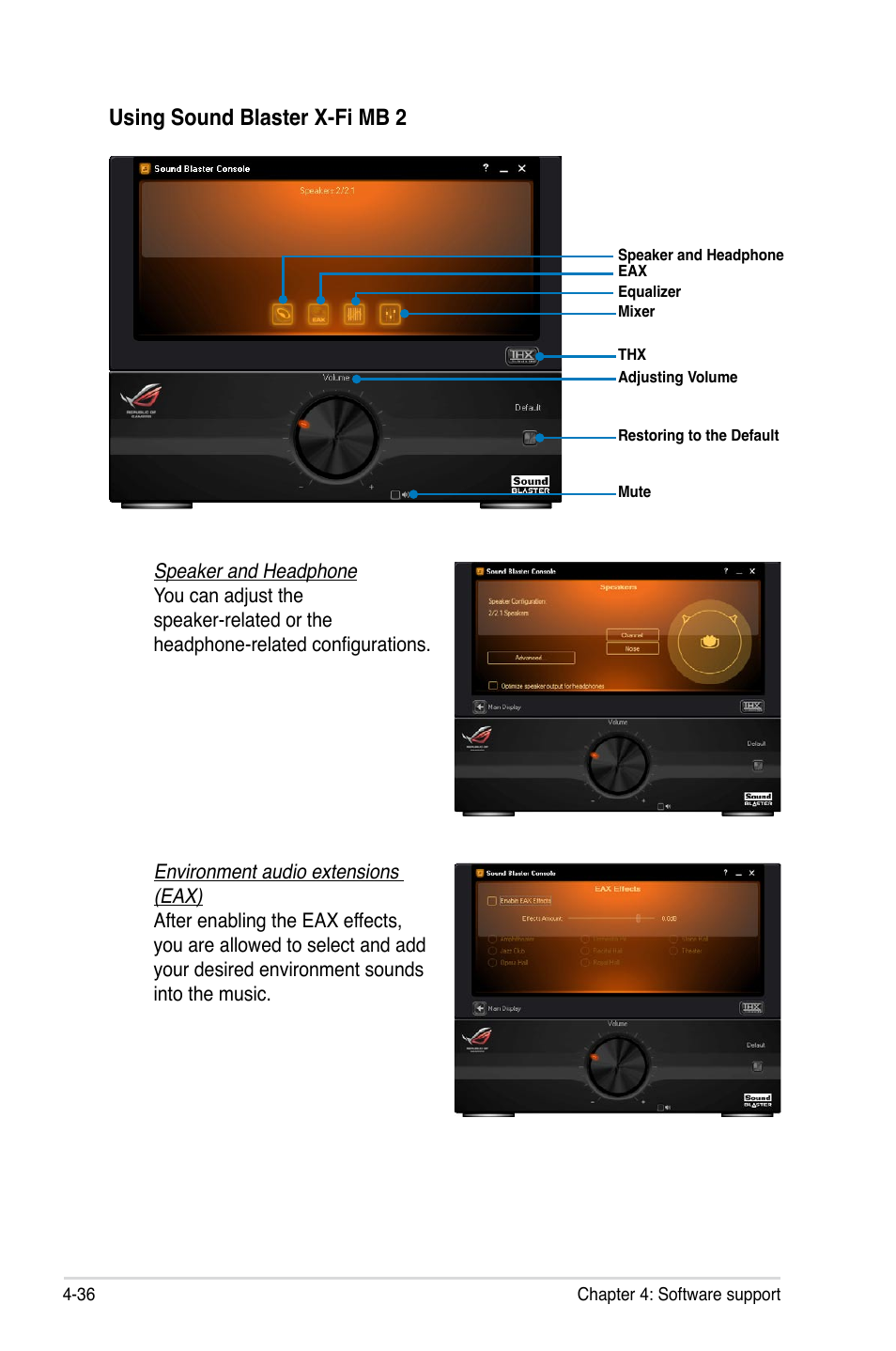 Using.sound.blaster.x-fi.mb.2 | Asus Crosshair V Formula/ThunderBolt User Manual | Page 170 / 193