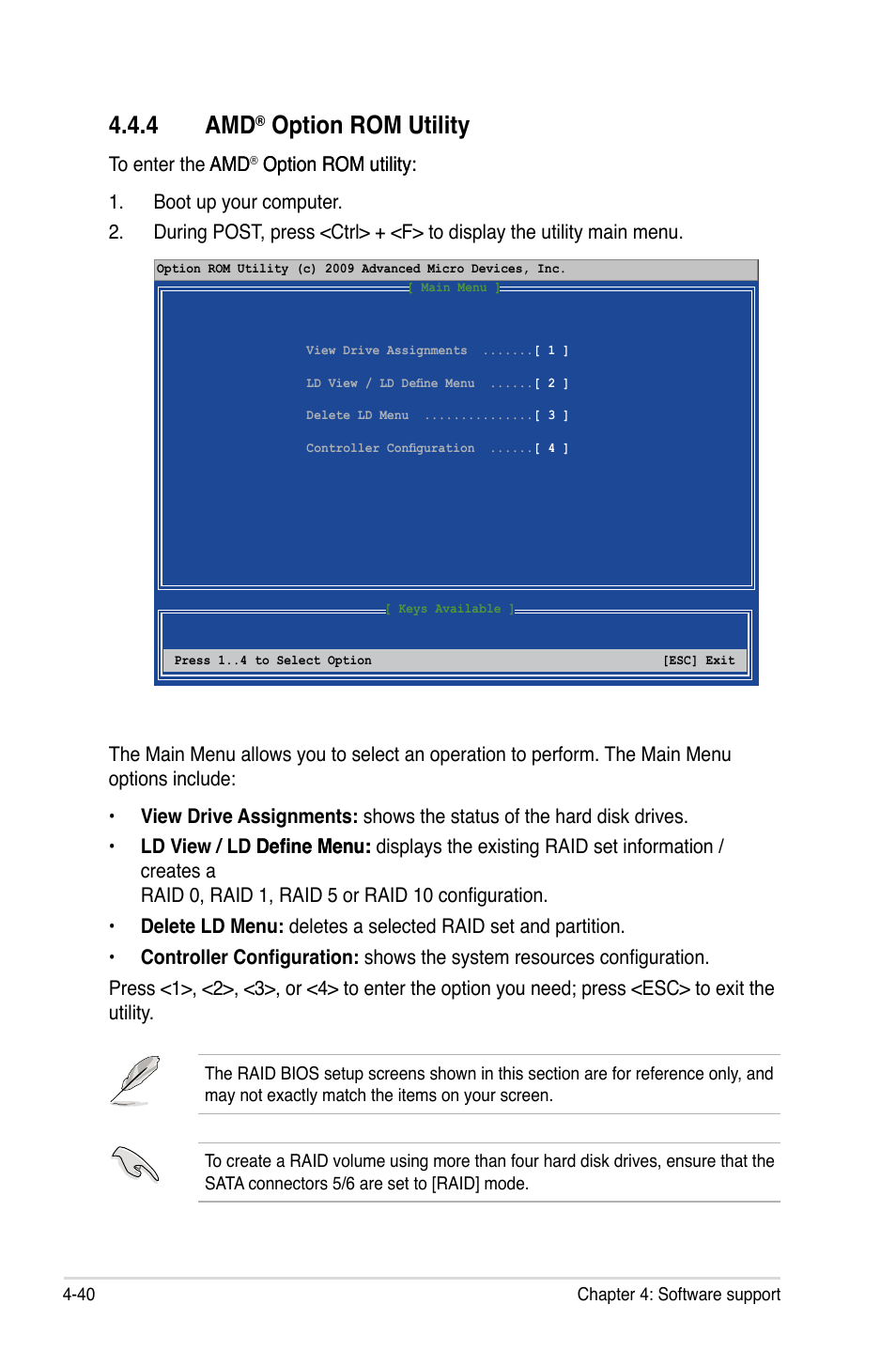 Option.rom.utility, Option rom utility | Asus Crosshair V Formula/ThunderBolt User Manual | Page 174 / 193