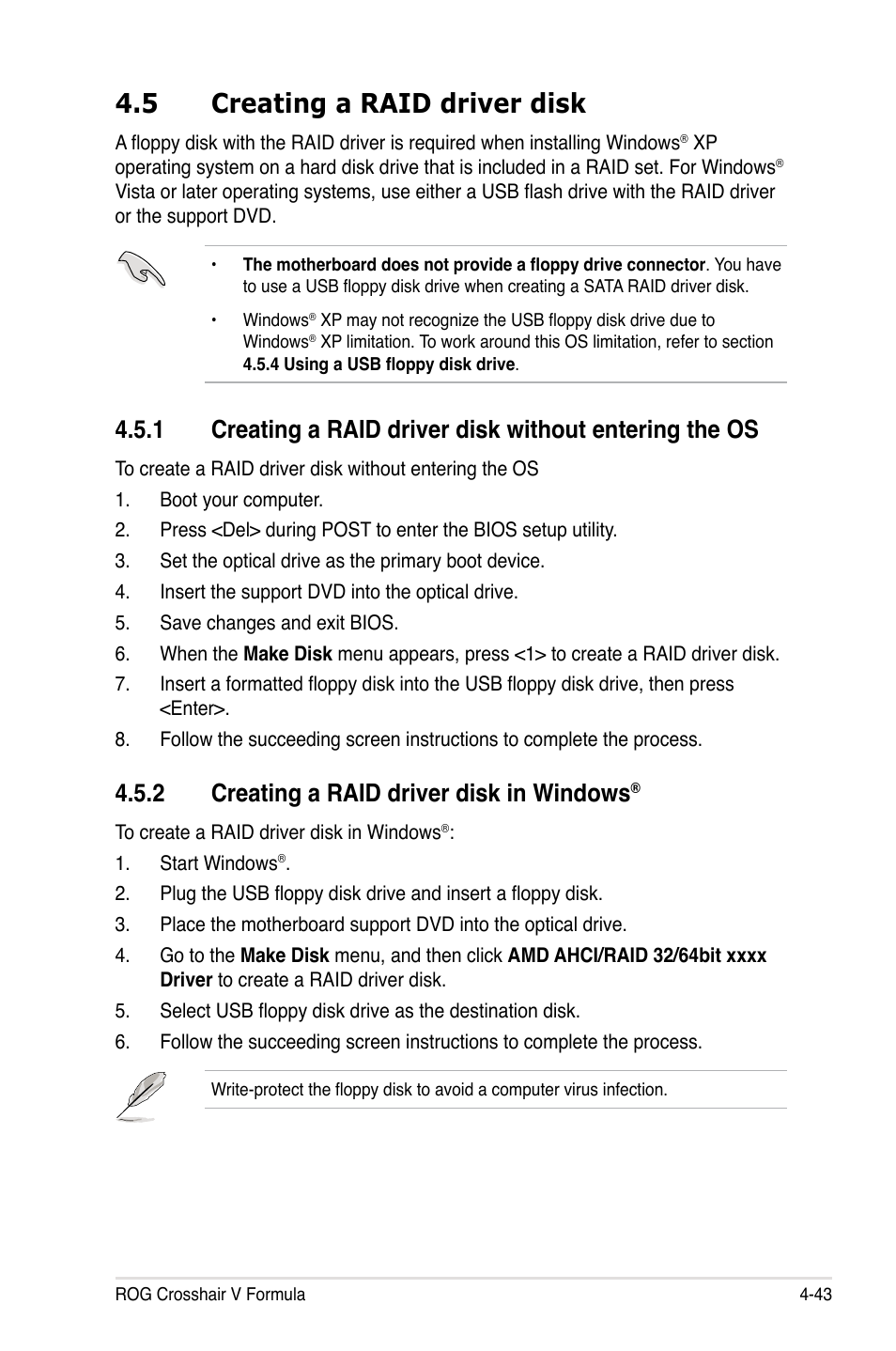 5 creating a raid driver disk, Creating.a.raid.driver.disk.in.windows | Asus Crosshair V Formula/ThunderBolt User Manual | Page 177 / 193