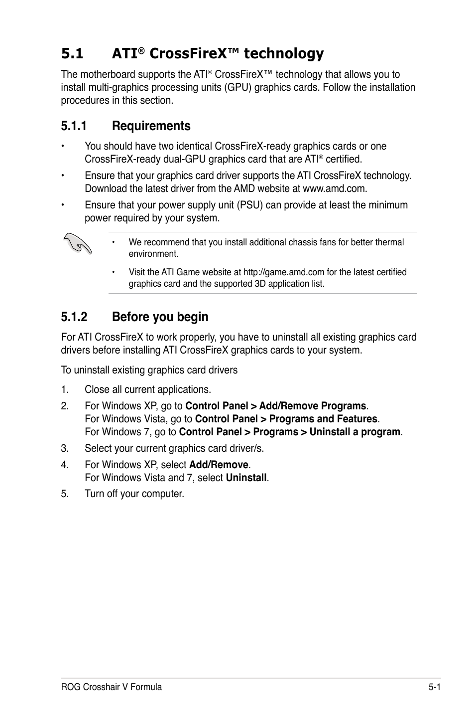 1 ati, Crossfirex™ technology, Requirements | Before.you.begin | Asus Crosshair V Formula/ThunderBolt User Manual | Page 183 / 193