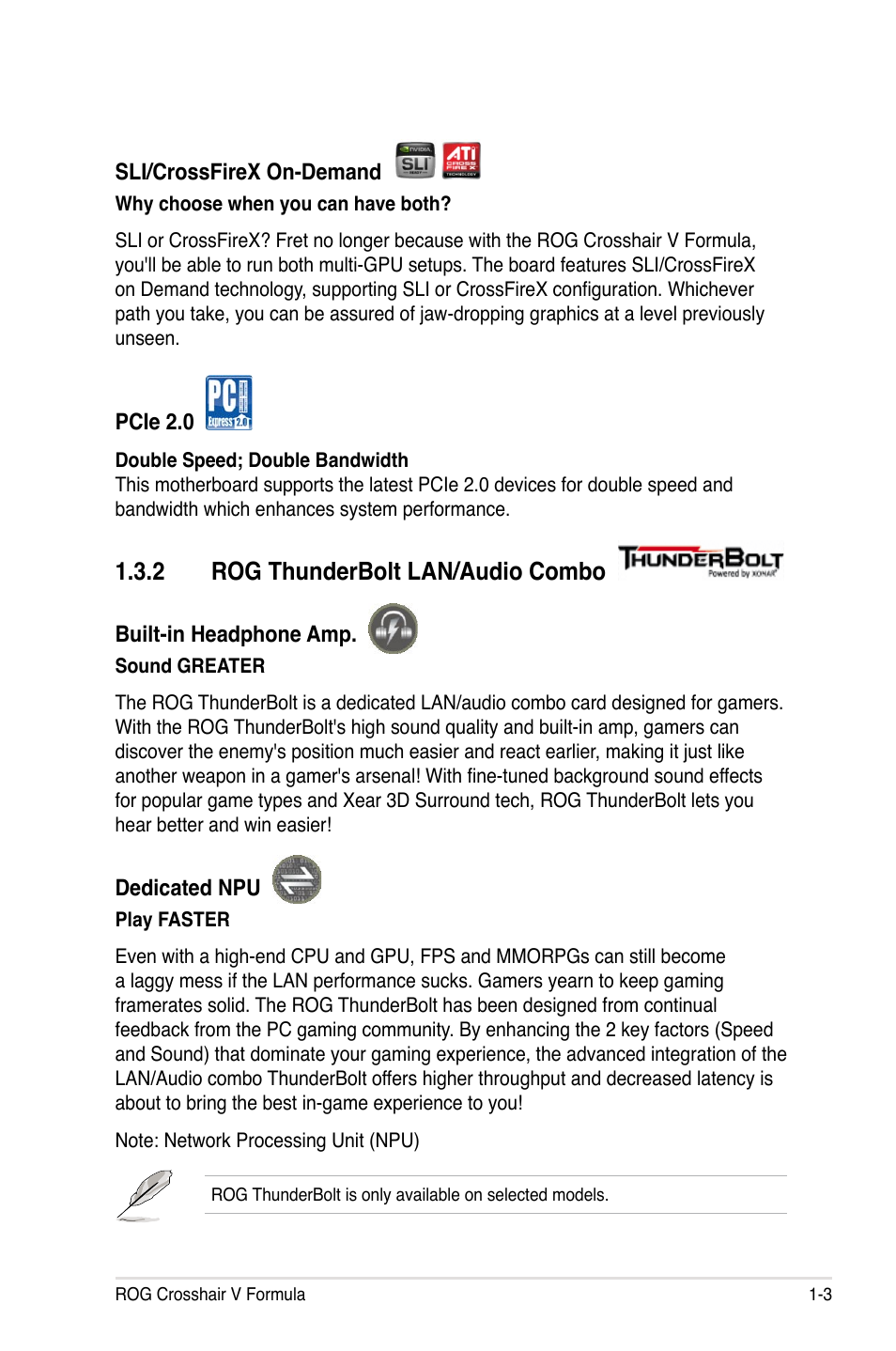 Asus Crosshair V Formula/ThunderBolt User Manual | Page 23 / 193