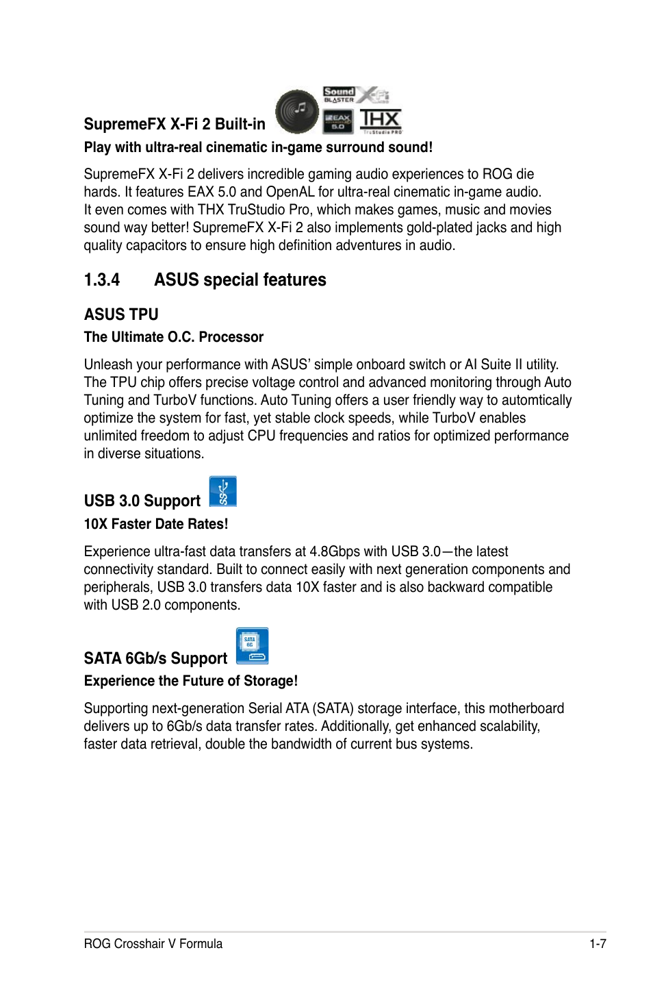 Asus.special.features | Asus Crosshair V Formula/ThunderBolt User Manual | Page 27 / 193