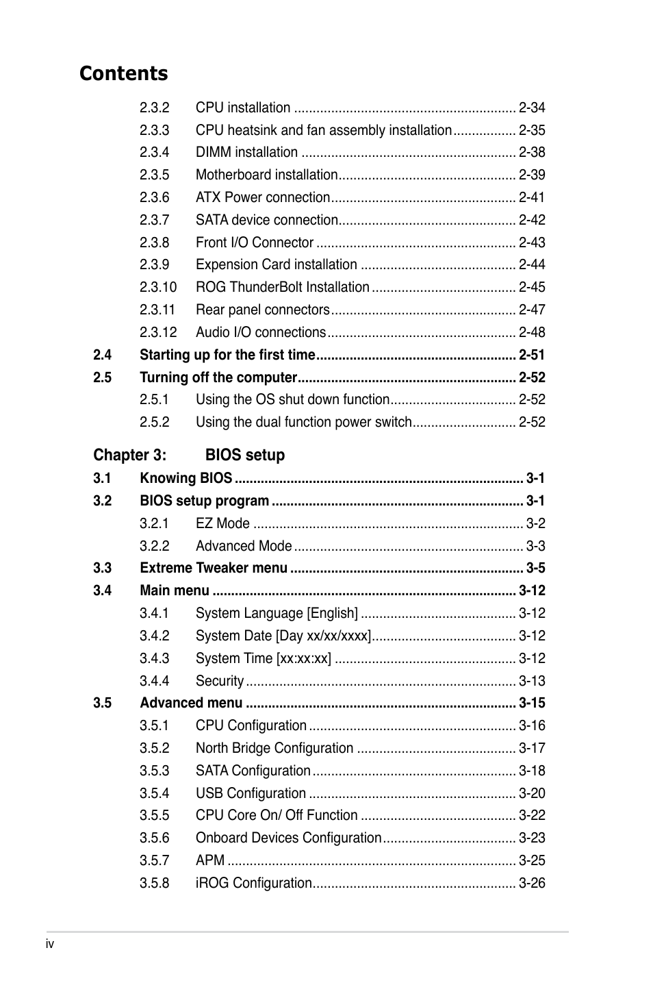 Asus Crosshair V Formula/ThunderBolt User Manual | Page 4 / 193