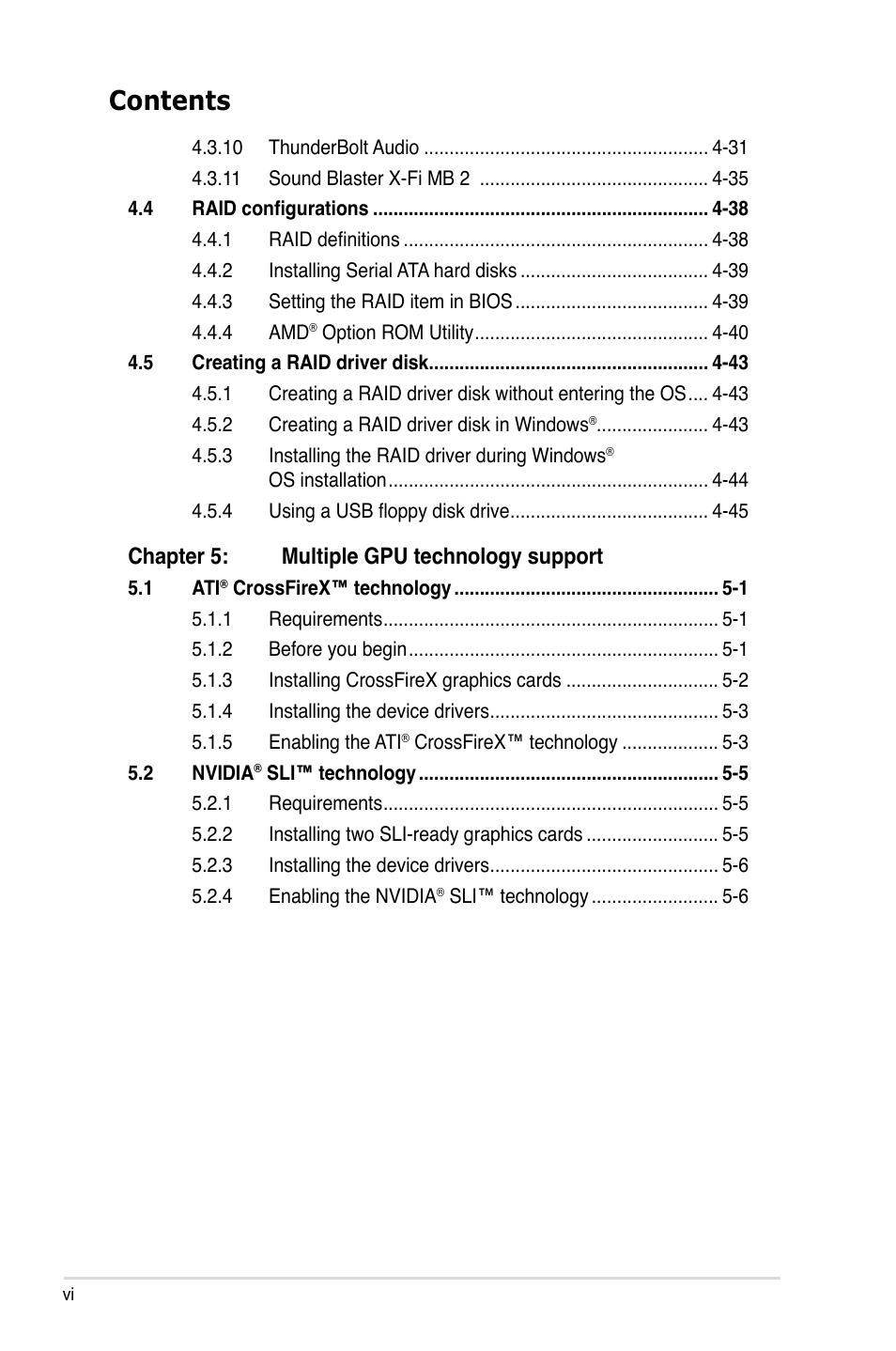 Asus Crosshair V Formula/ThunderBolt User Manual | Page 6 / 193