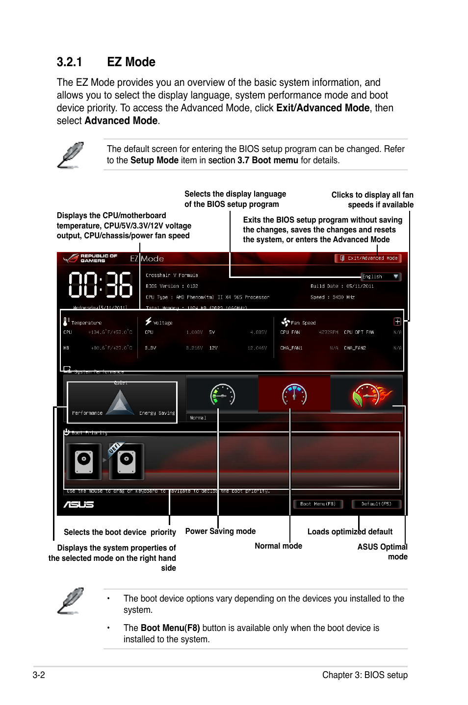 Ez.mode | Asus Crosshair V Formula/ThunderBolt User Manual | Page 86 / 193