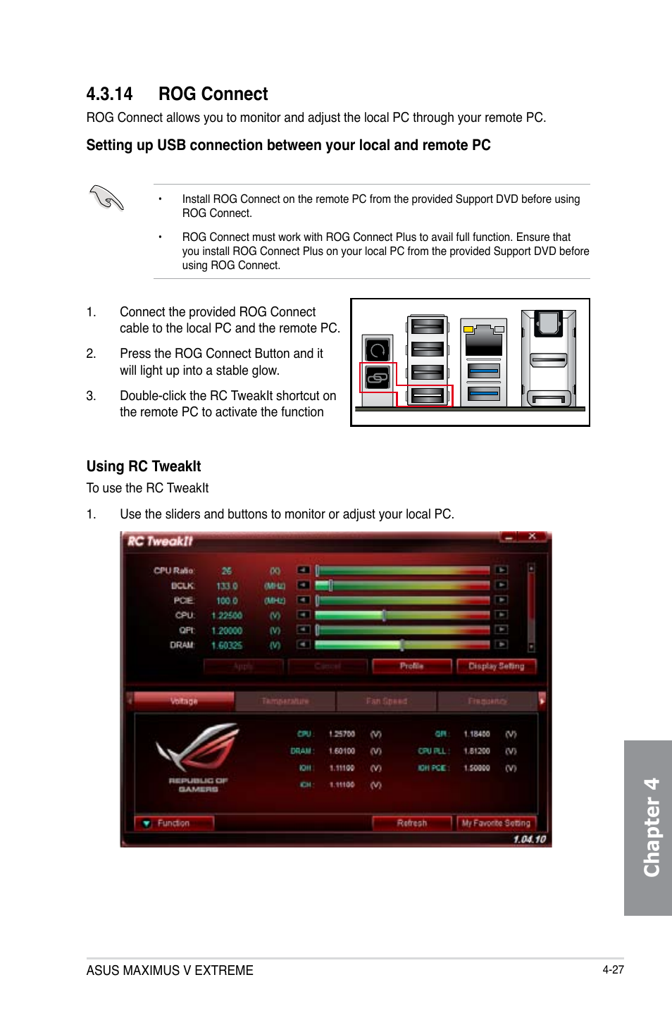 14 rog connect, Rog connect -27, Chapter 4 | Asus MAXIMUS V EXTREME User Manual | Page 177 / 230