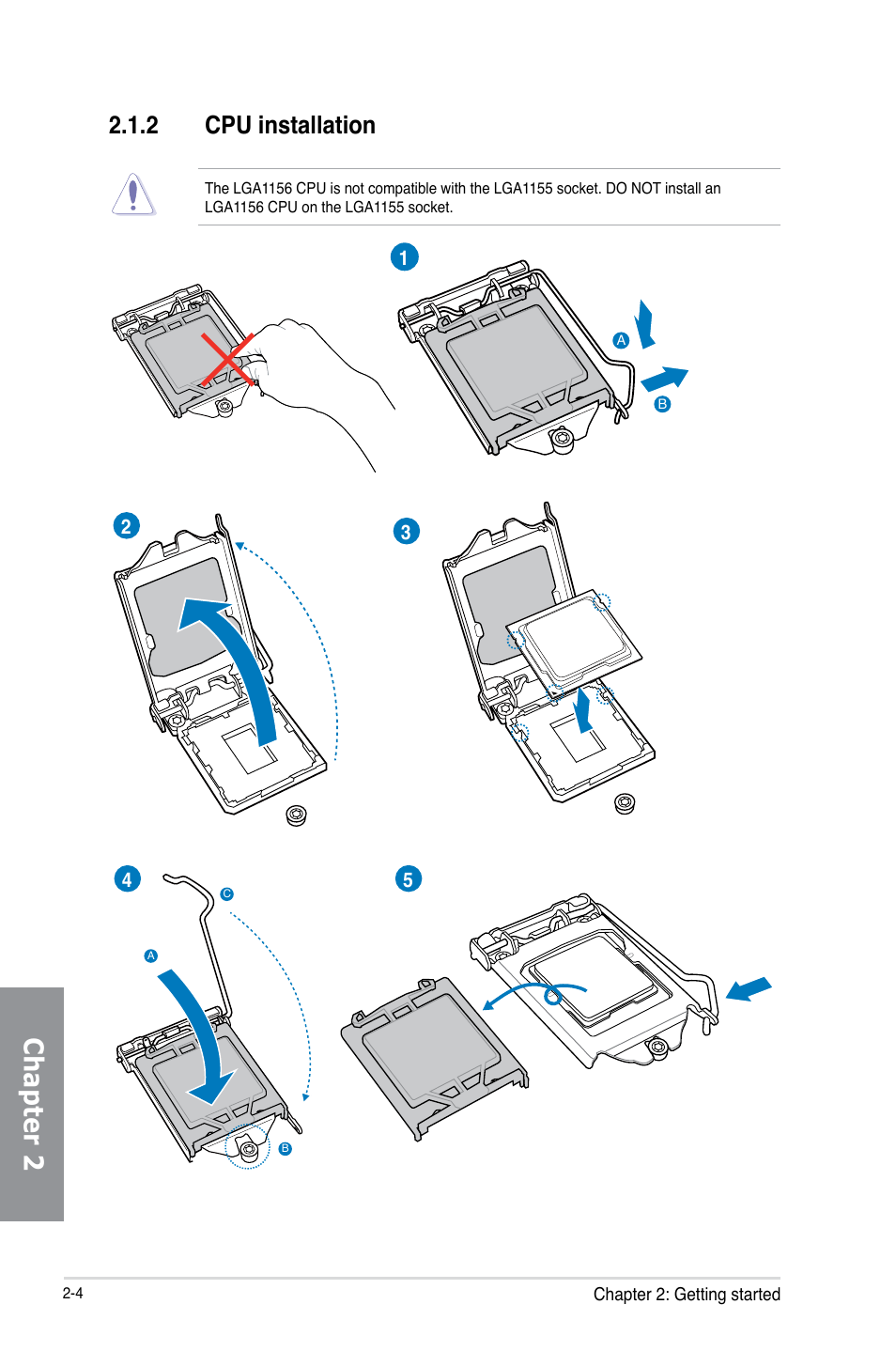 2 cpu installation, Cpu installation -4, Chapter 2 | Asus MAXIMUS V EXTREME User Manual | Page 72 / 230