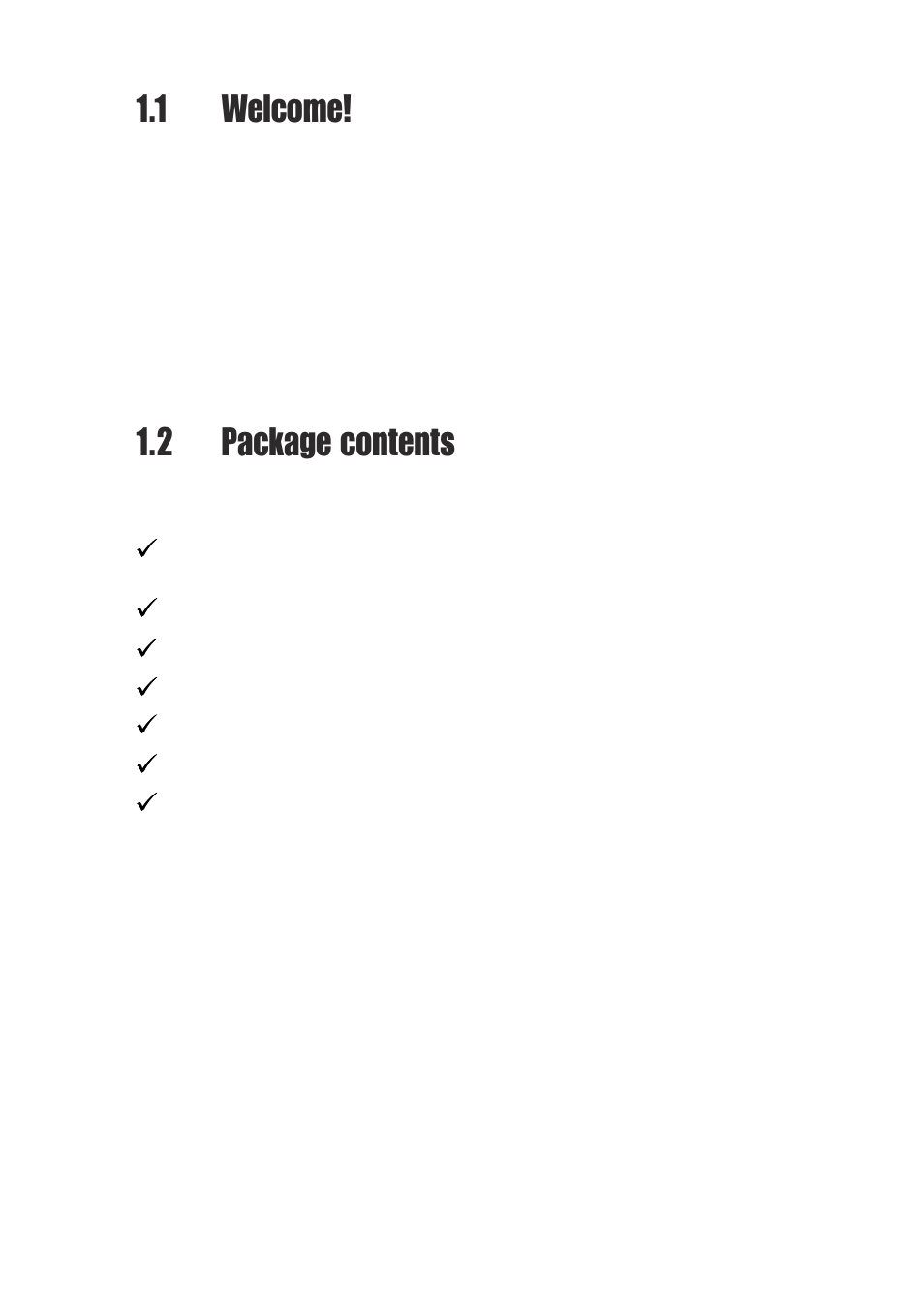 1 welcome, 2 package contents | Asus A7S266-VM/U2 User Manual | Page 12 / 63
