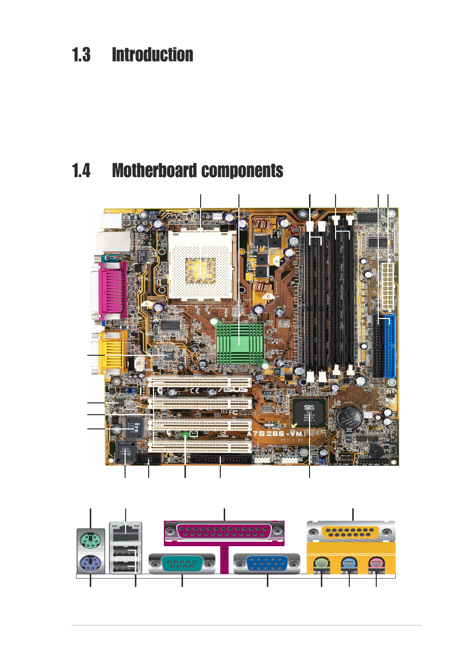 3 introduction, 4 motherboard components | Asus A7S266-VM/U2 User Manual | Page 13 / 63