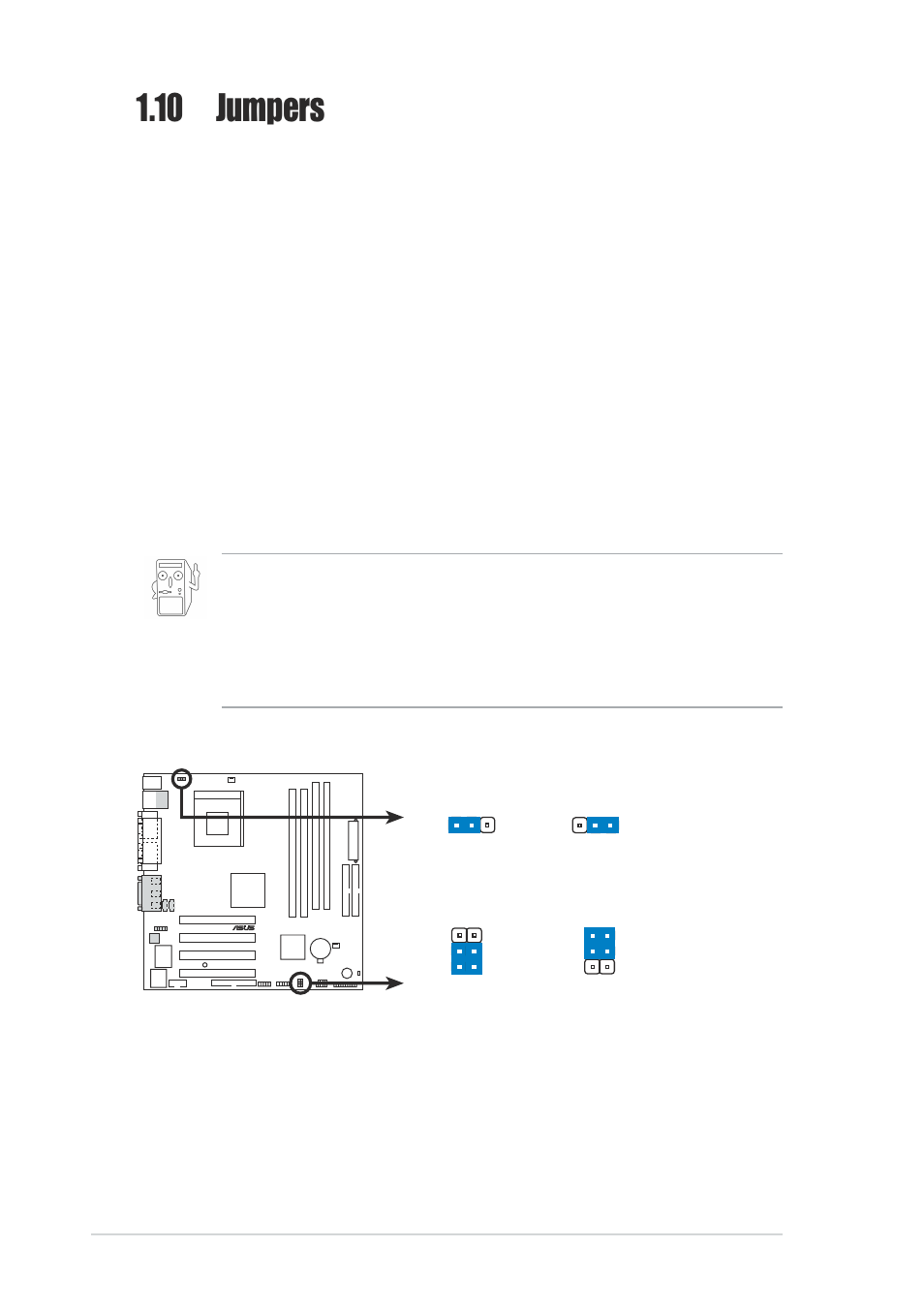 10 jumpers, 10 chapter 1: motherboard information | Asus A7S266-VM/U2 User Manual | Page 20 / 63