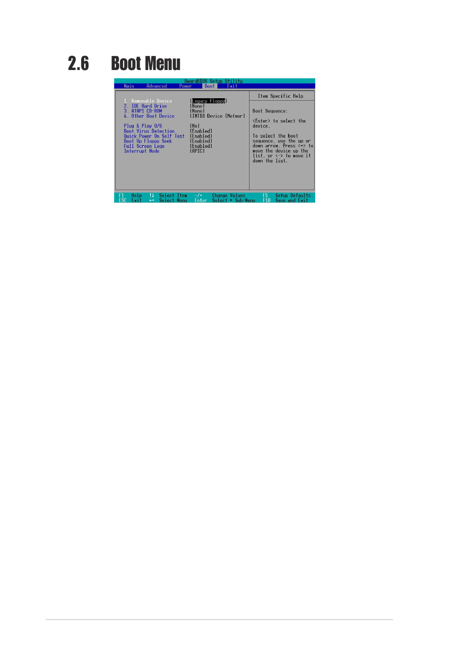 6 boot menu | Asus A7S266-VM/U2 User Manual | Page 52 / 63