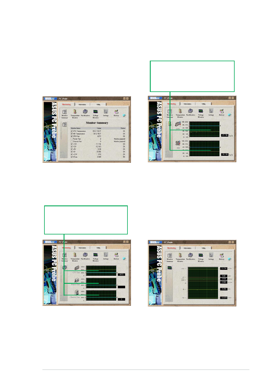 Using asus pc probe | Asus A7S266-VM/U2 User Manual | Page 61 / 63