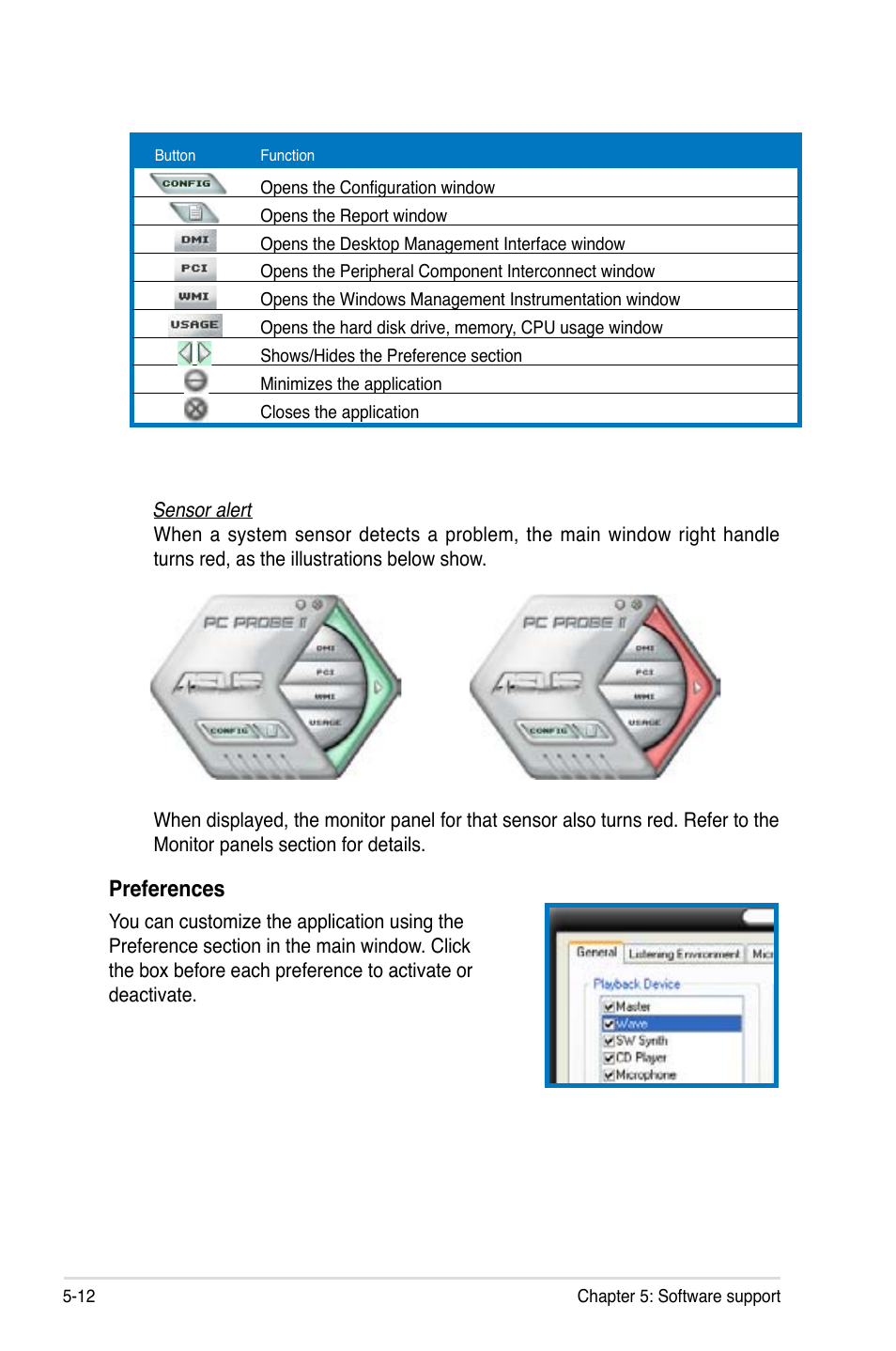 Preferences | Asus P5B Deluxe/WiFi-AP User Manual | Page 122 / 178