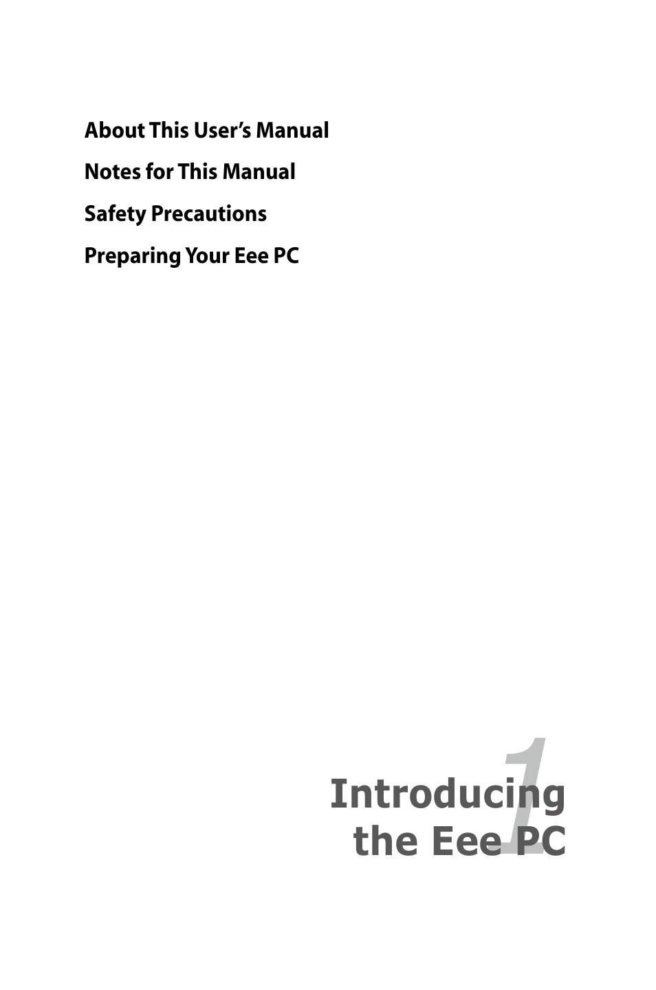 Asus Eee PC 8G/XP User Manual | Page 5 / 74