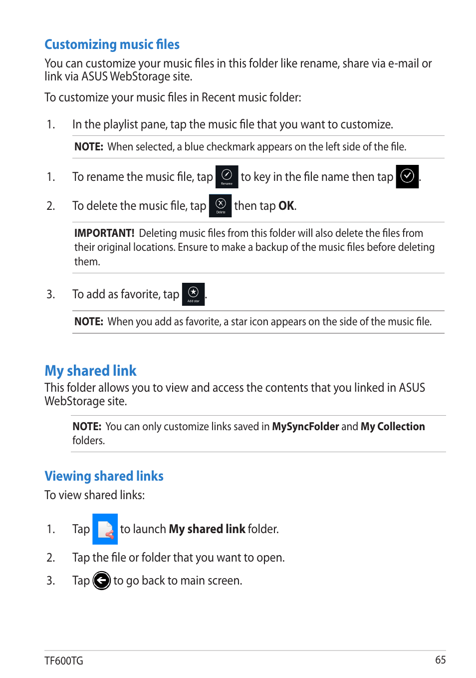 My shared link | Asus VivoTab RT 3G User Manual | Page 65 / 76