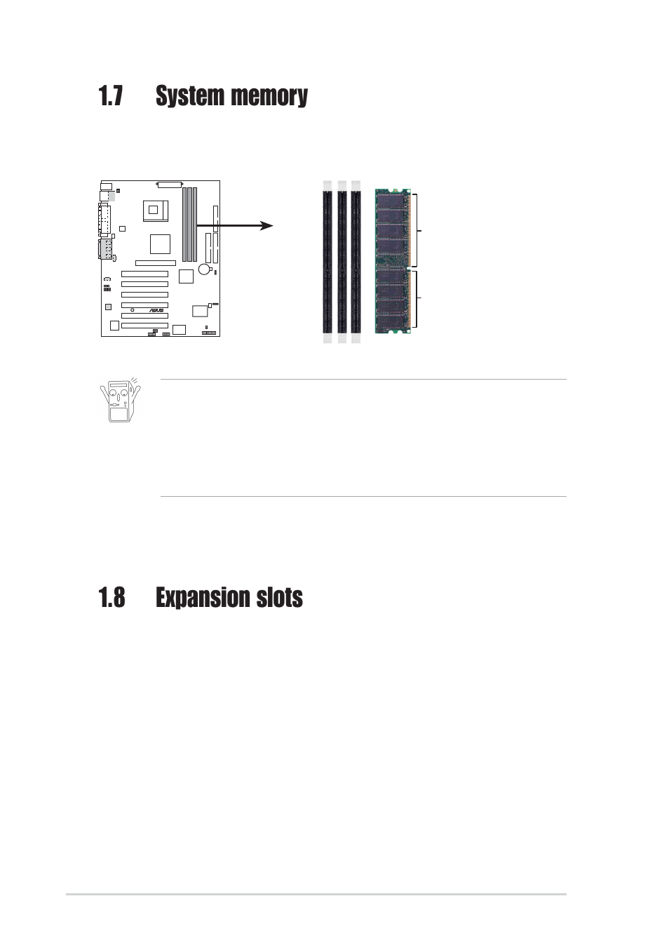 8 expansion slots, 1 configuring an expansion card | Asus P4SE/U2 User Manual | Page 18 / 63