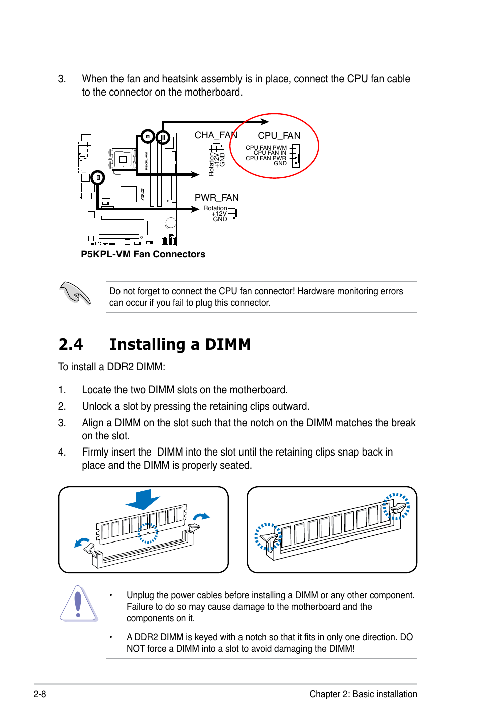 4 installing a dimm | Asus BP5120 User Manual | Page 30 / 56