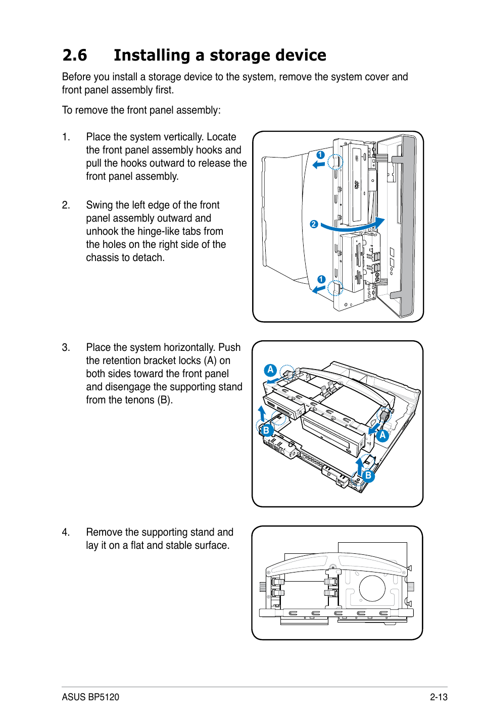 6 installing a storage device | Asus BP5120 User Manual | Page 35 / 56