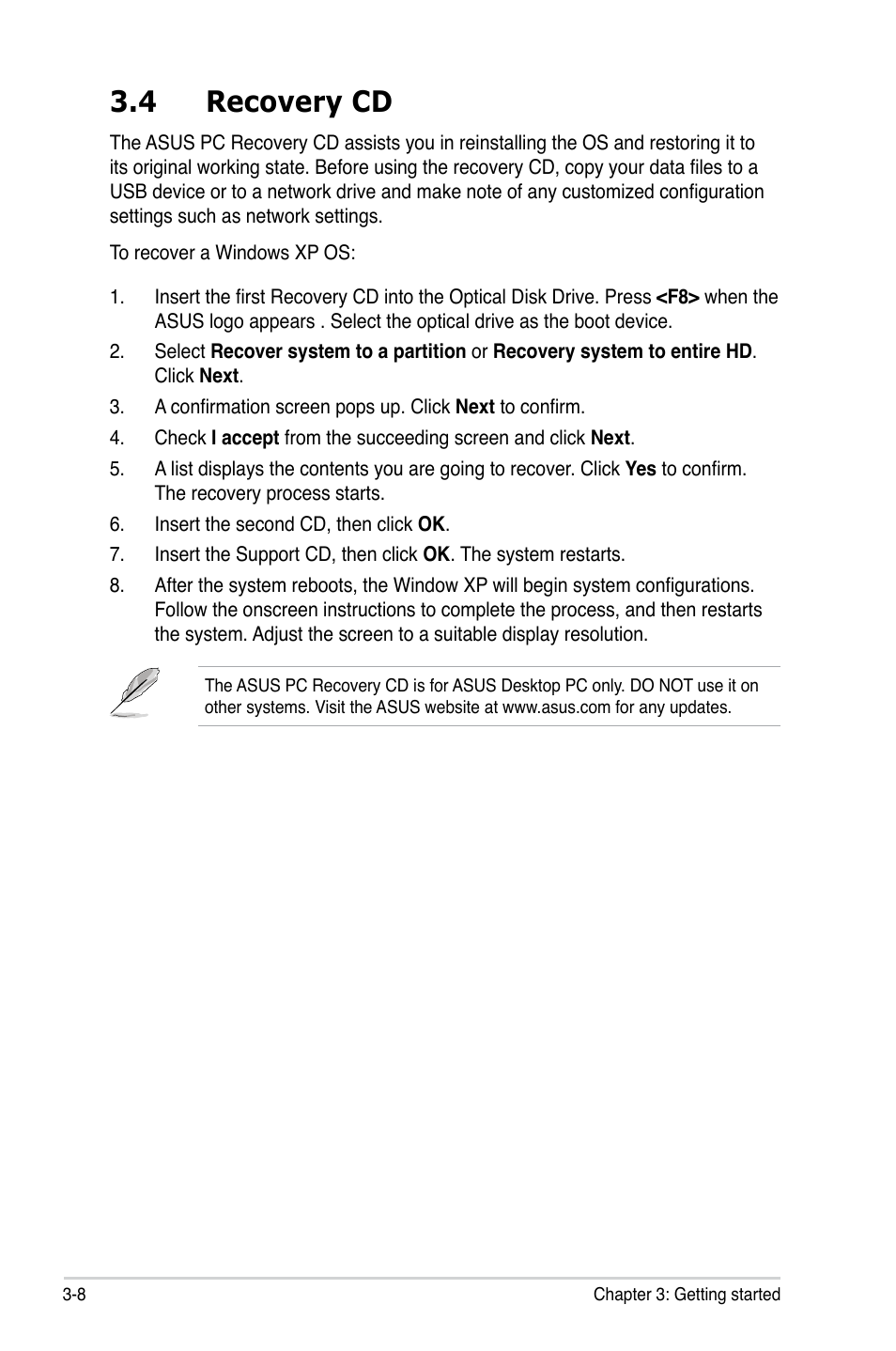 4 recovery cd | Asus BP5120 User Manual | Page 54 / 56