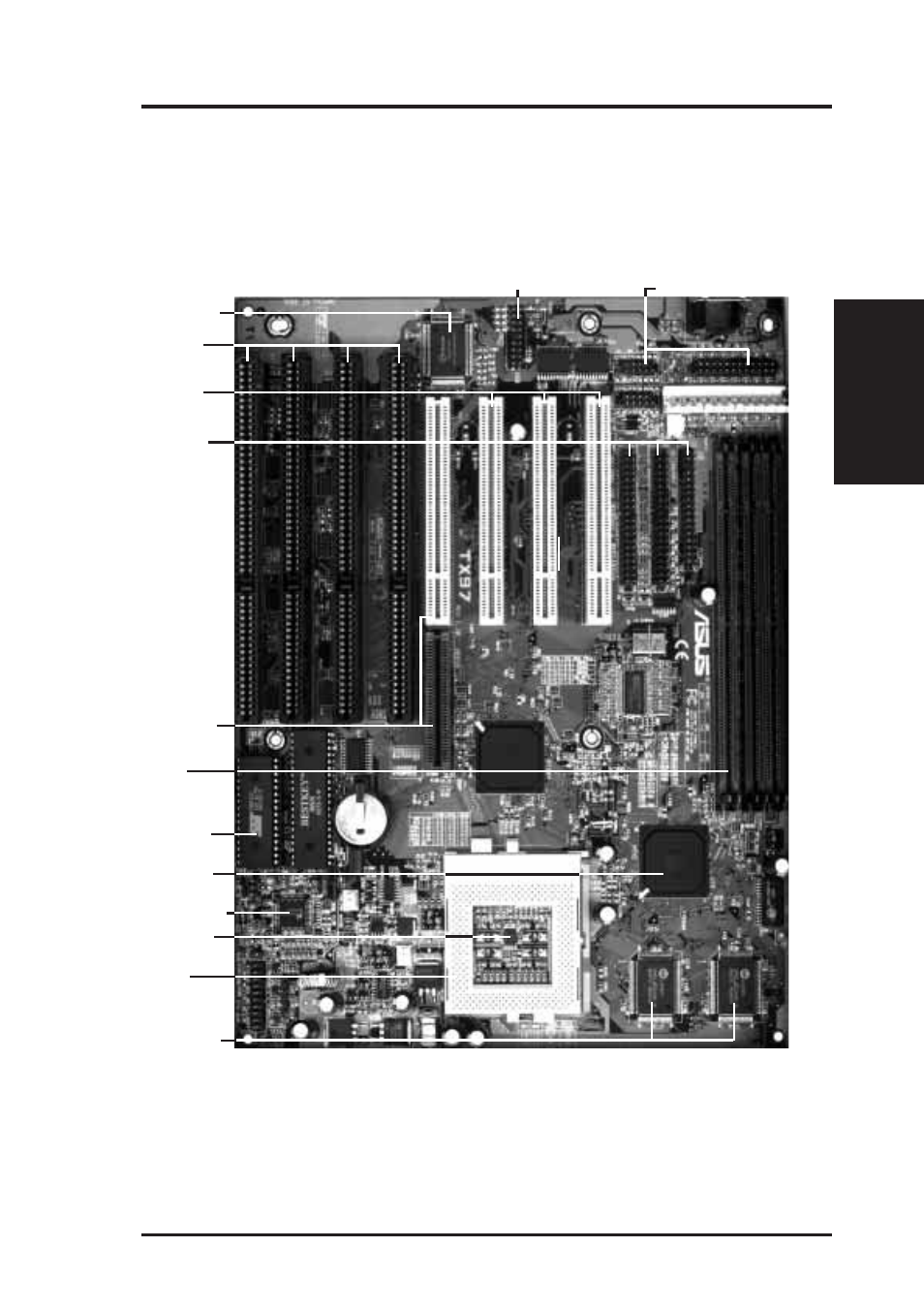 Ii. features, Parts of the asus tx97 motherboard | Asus TX97 User Manual | Page 11 / 64