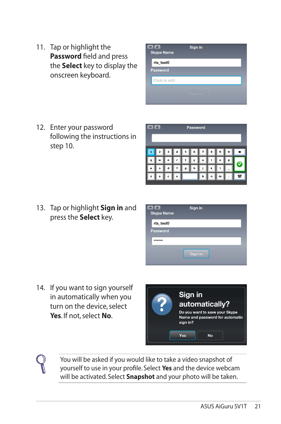 Asus AiGuru SV1T User Manual | Page 21 / 34