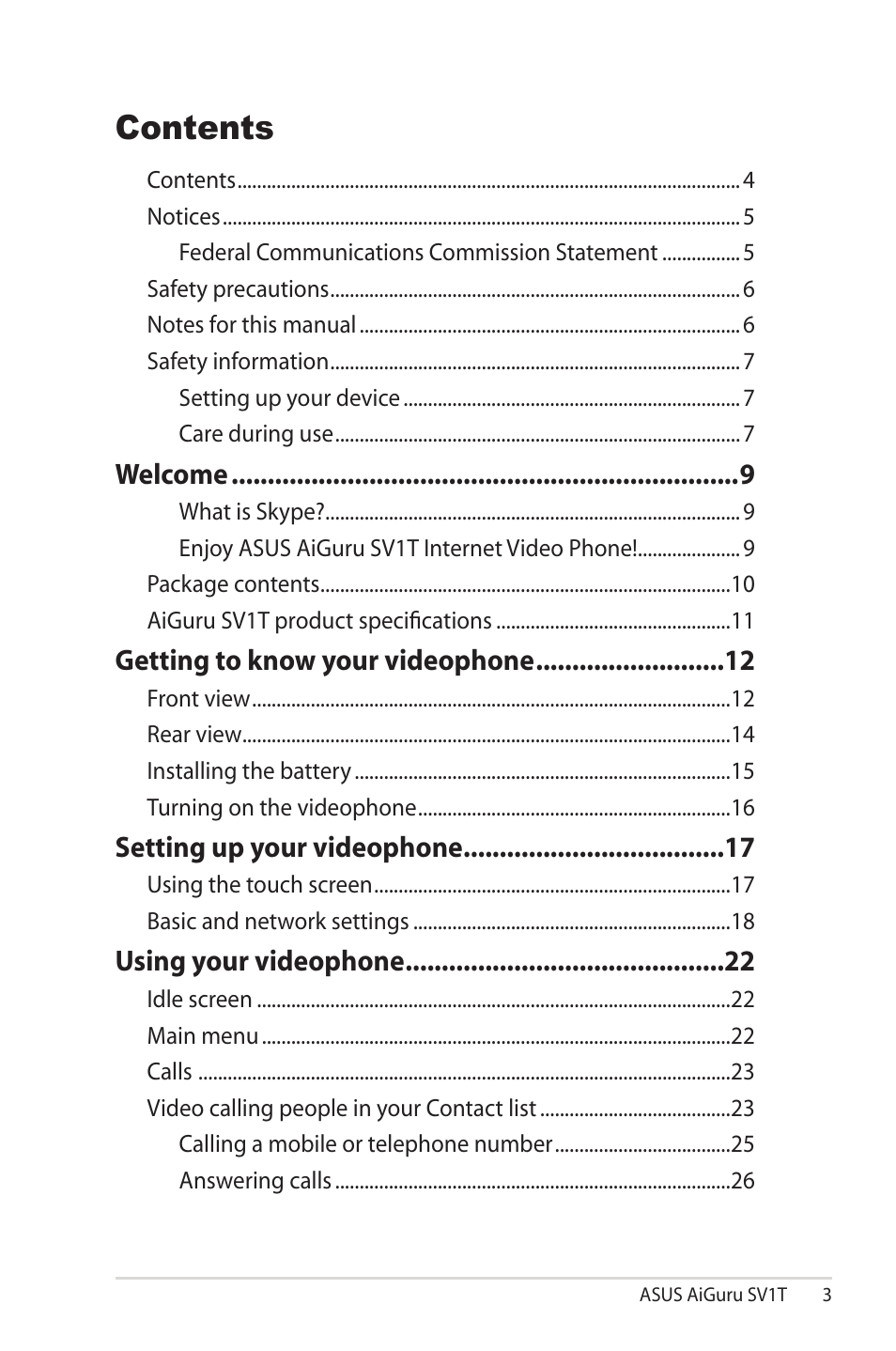 Asus AiGuru SV1T User Manual | Page 3 / 34