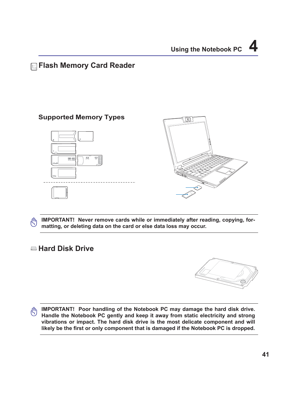 Hard disk drive | Asus W5Fm User Manual | Page 41 / 69