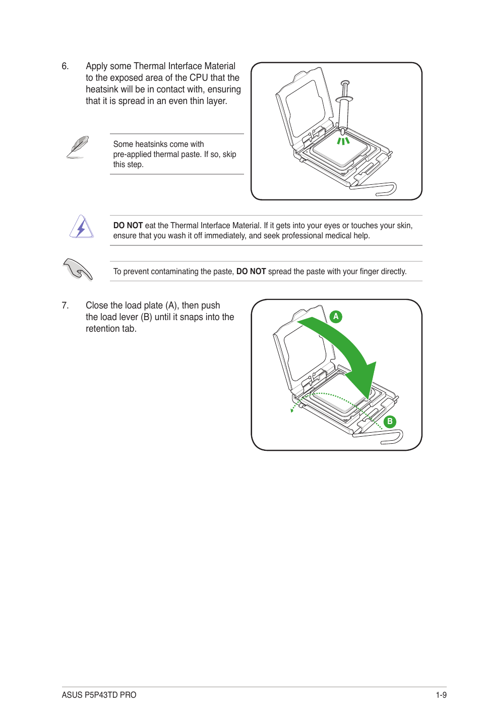 Asus P5P43TD PRO User Manual | Page 19 / 62