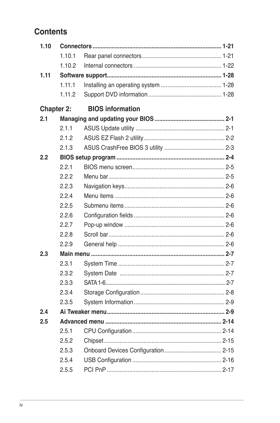 Asus P5P43TD PRO User Manual | Page 4 / 62