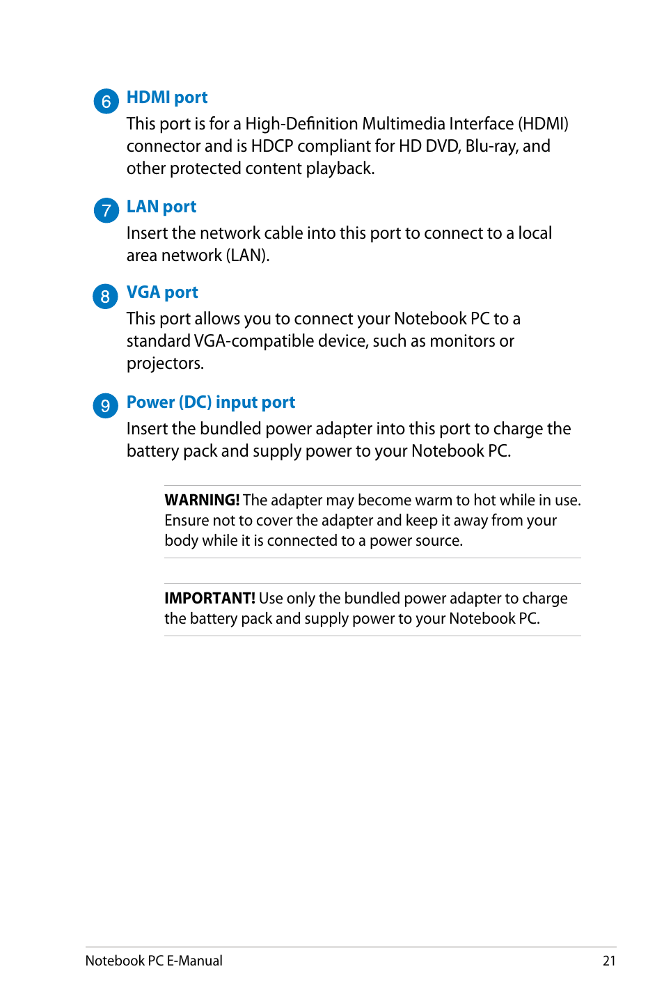 Asus G750JM User Manual | Page 21 / 124