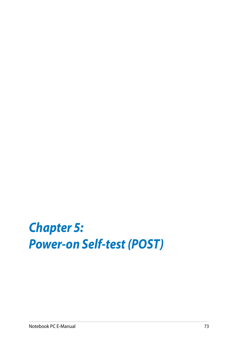 Chapter 5: power-on self-test (post) | Asus G750JM User Manual | Page 73 / 124