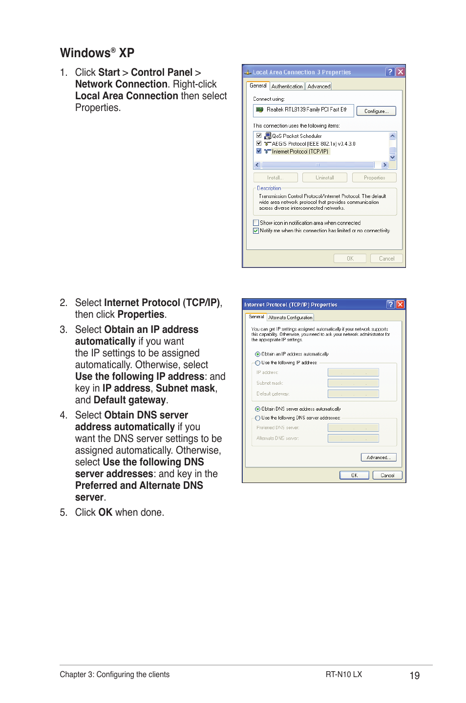 Windows | Asus RT-N10LX User Manual | Page 19 / 46