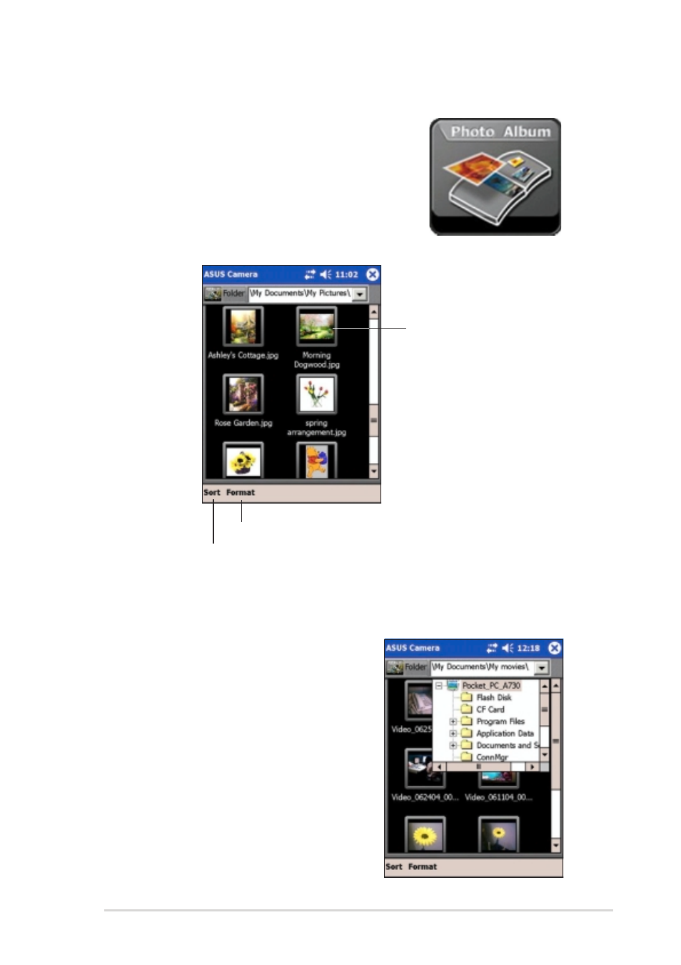 Photo album | Asus MyPal A730W User Manual | Page 105 / 218