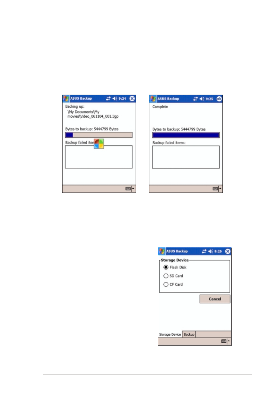 Backing up pim data | Asus MyPal A730W User Manual | Page 113 / 218