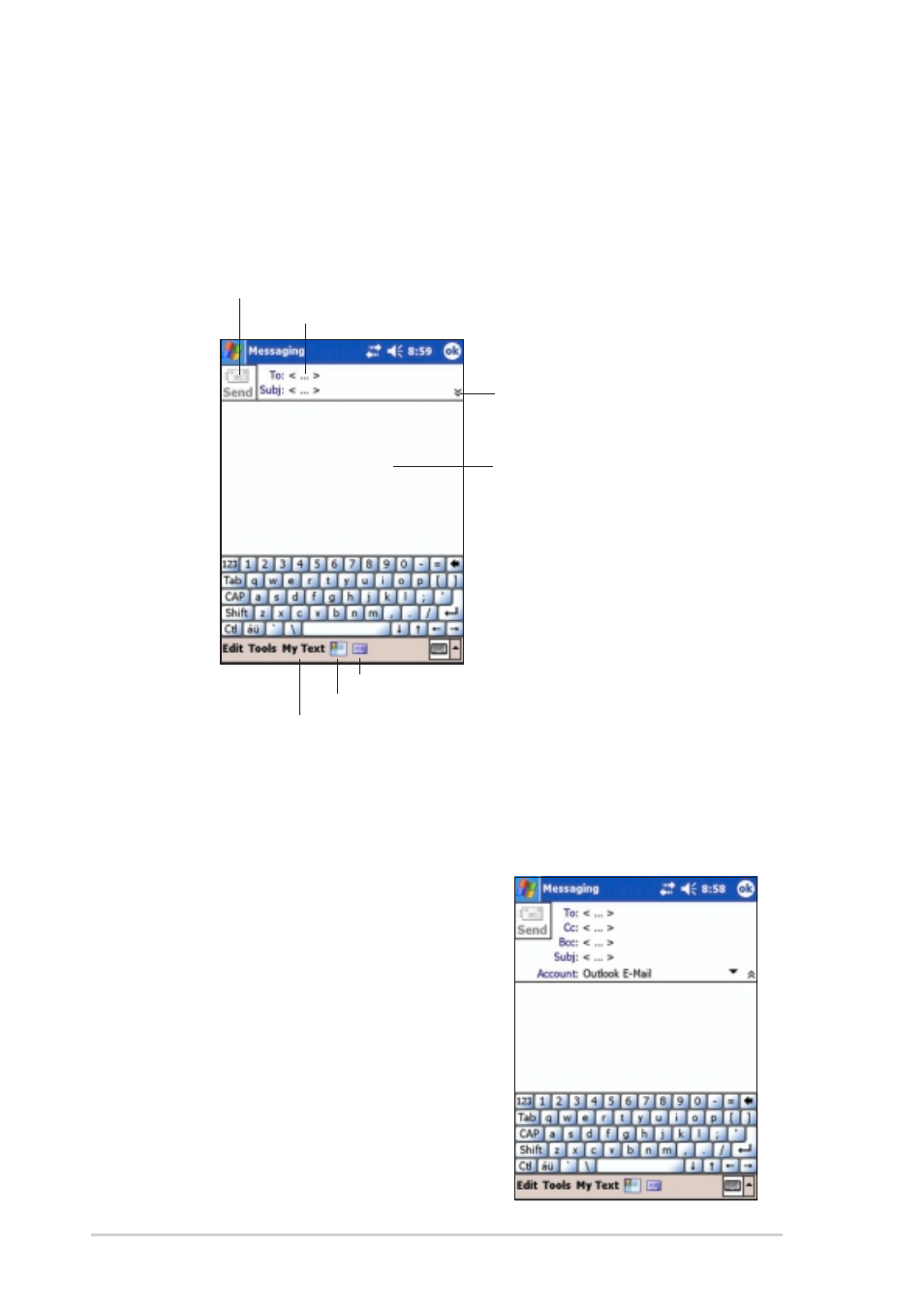 Composing messages | Asus MyPal A730W User Manual | Page 140 / 218