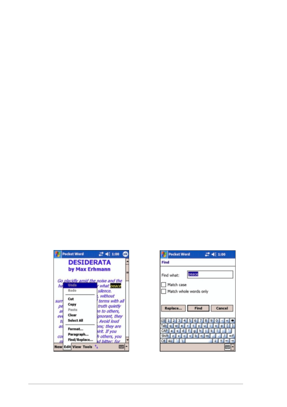 Modes of entering information, Typing mode | Asus MyPal A730W User Manual | Page 150 / 218