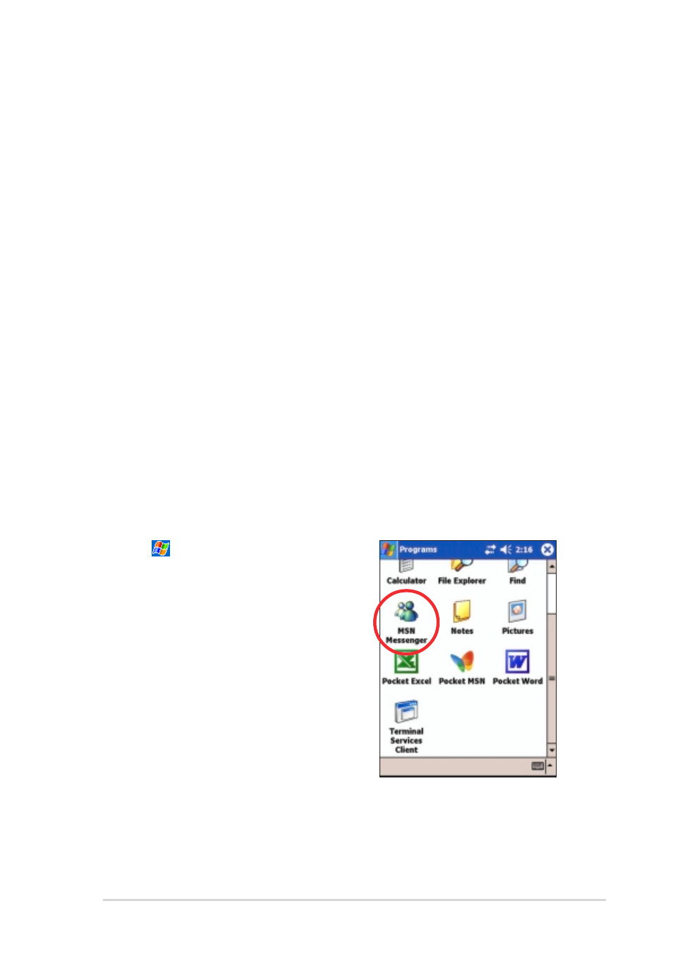 Msn messenger | Asus MyPal A730W User Manual | Page 159 / 218